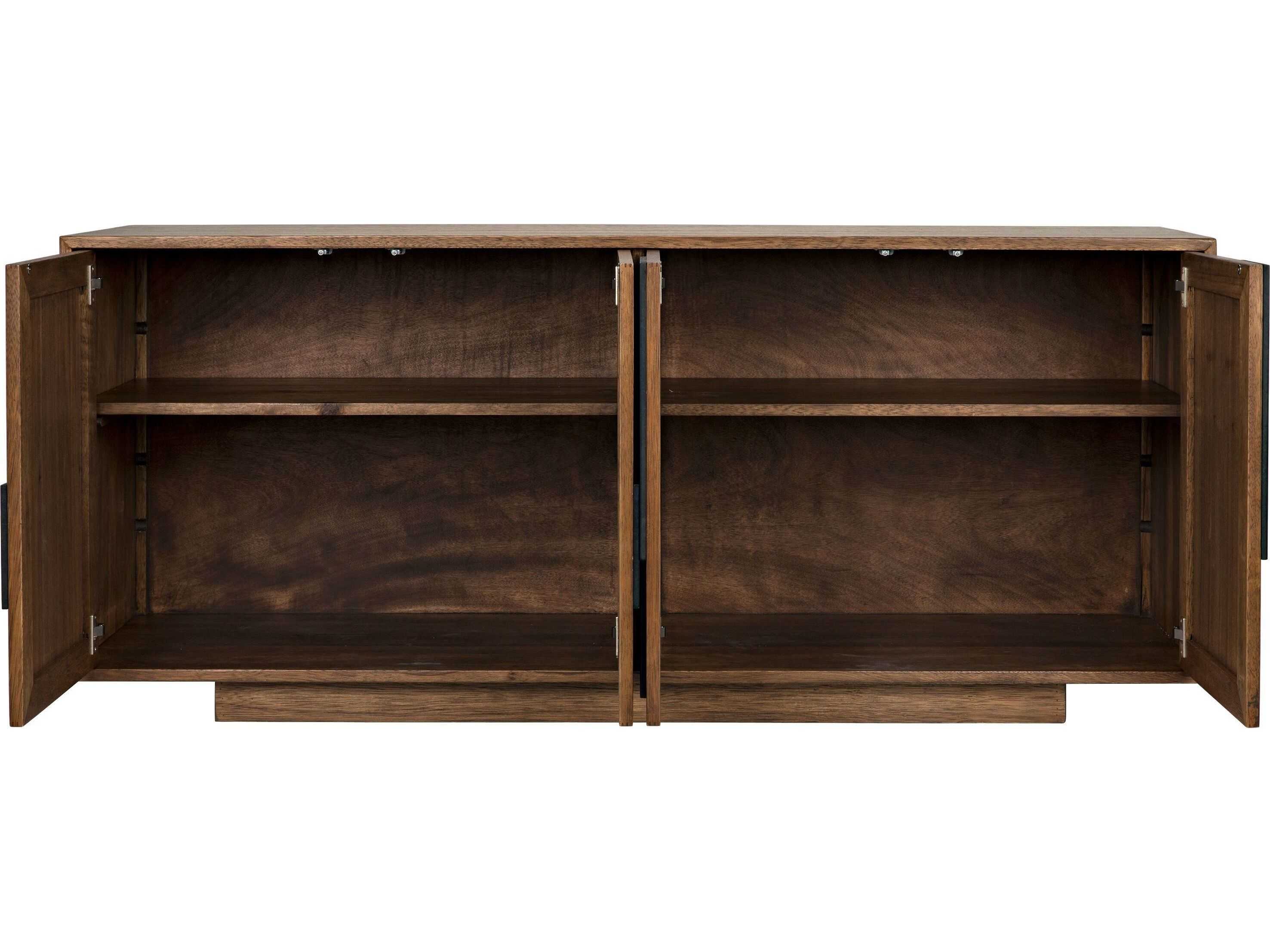 Noir 75" Walnut Wood Dark Sideboard