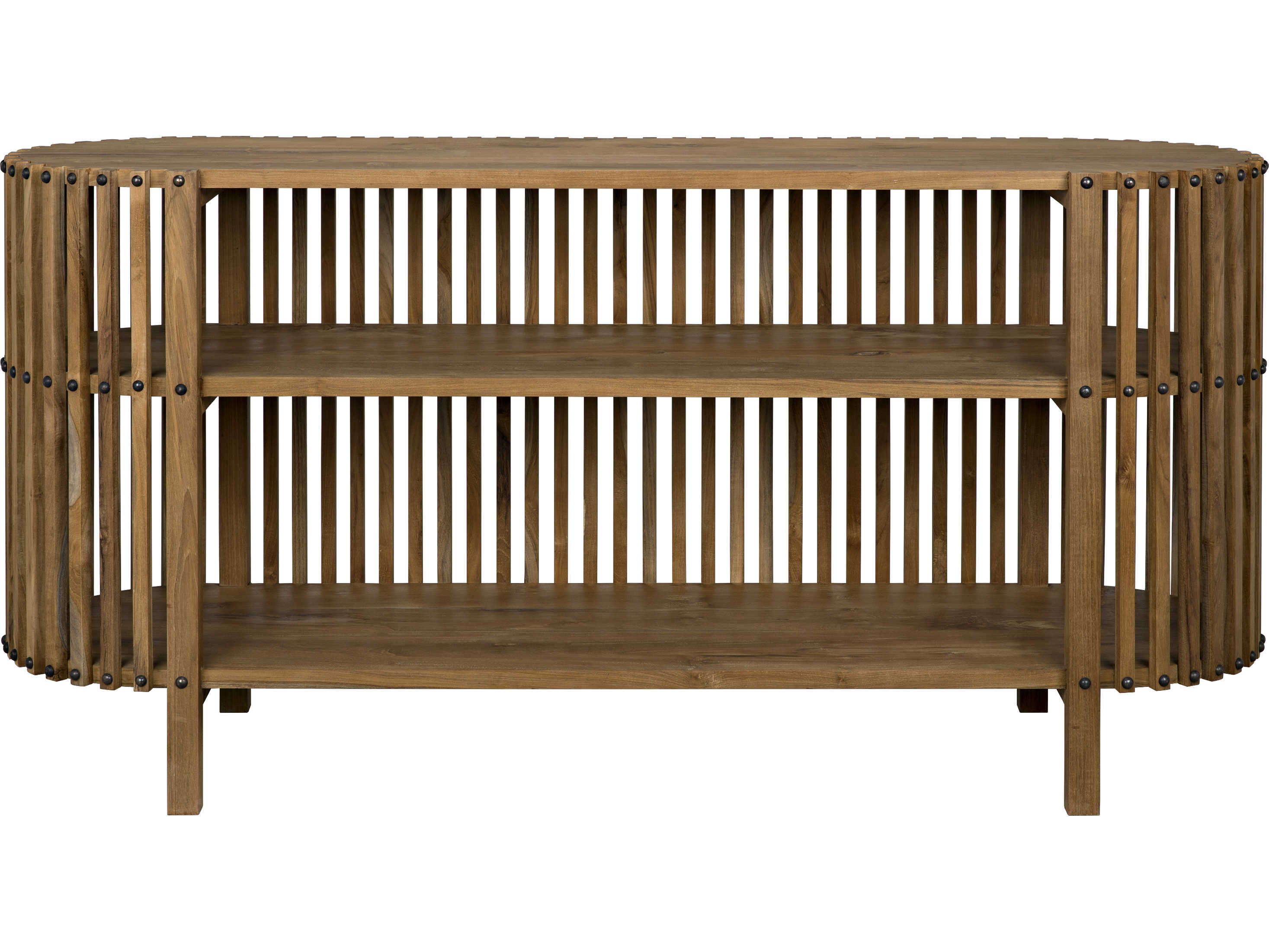 Noir Oval Wood Teak Console Table