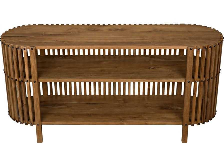 Noir Oval Wood Teak Console Table