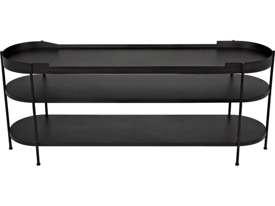 Noir Oval Metal Black Console Table