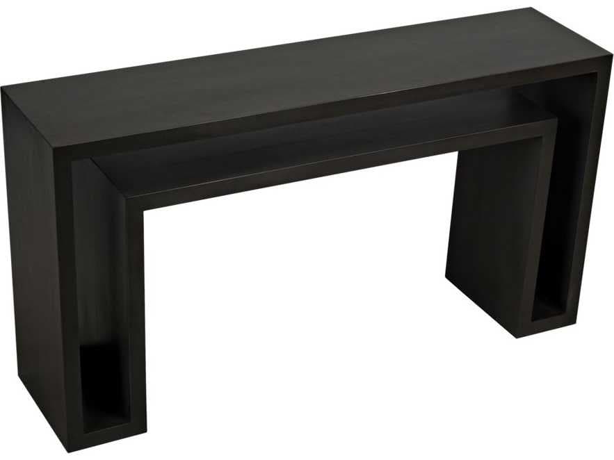 Noir Rectangular Wood Pale Console Table