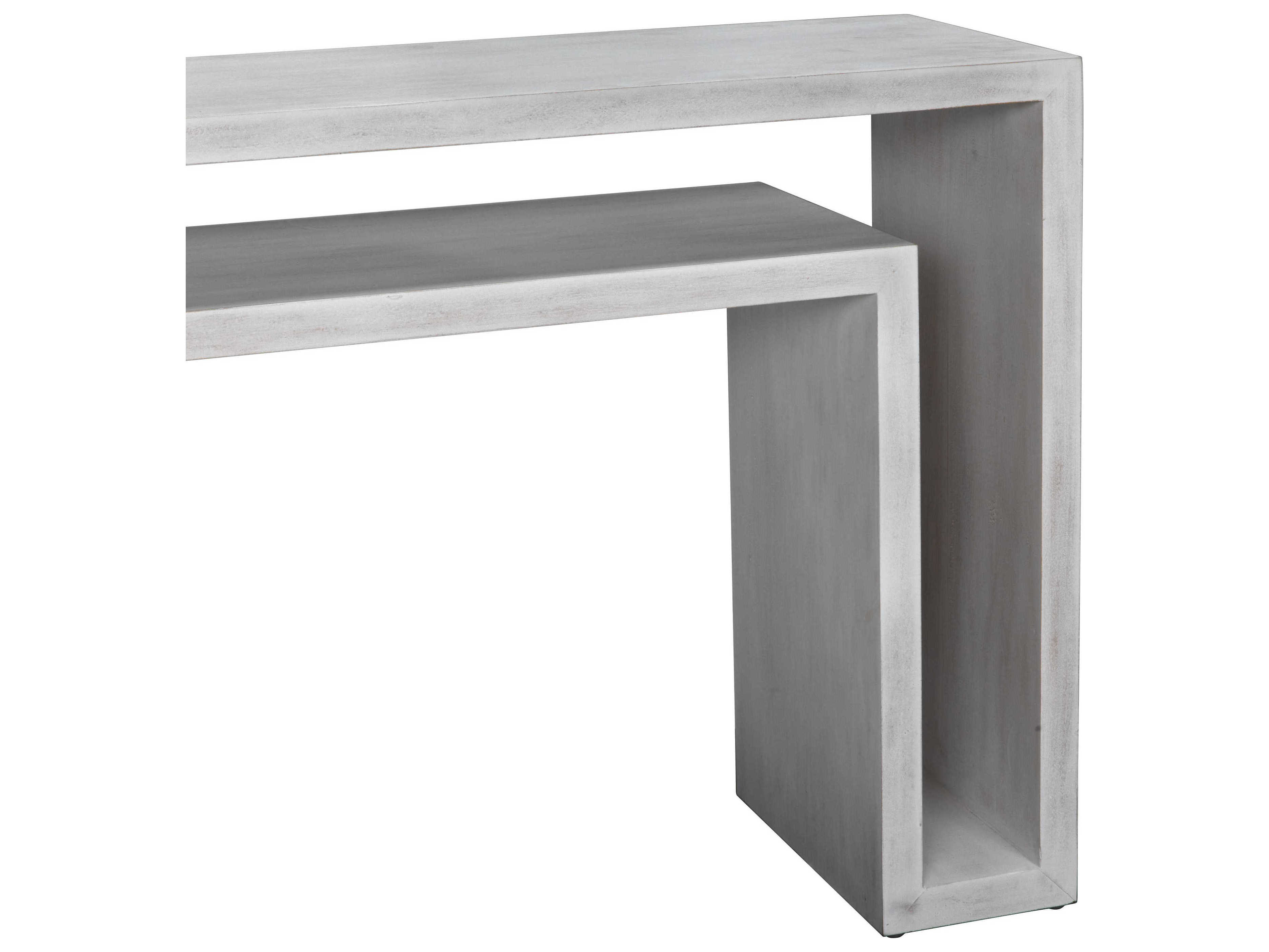 Noir Rectangular Wood White Wash Console Table