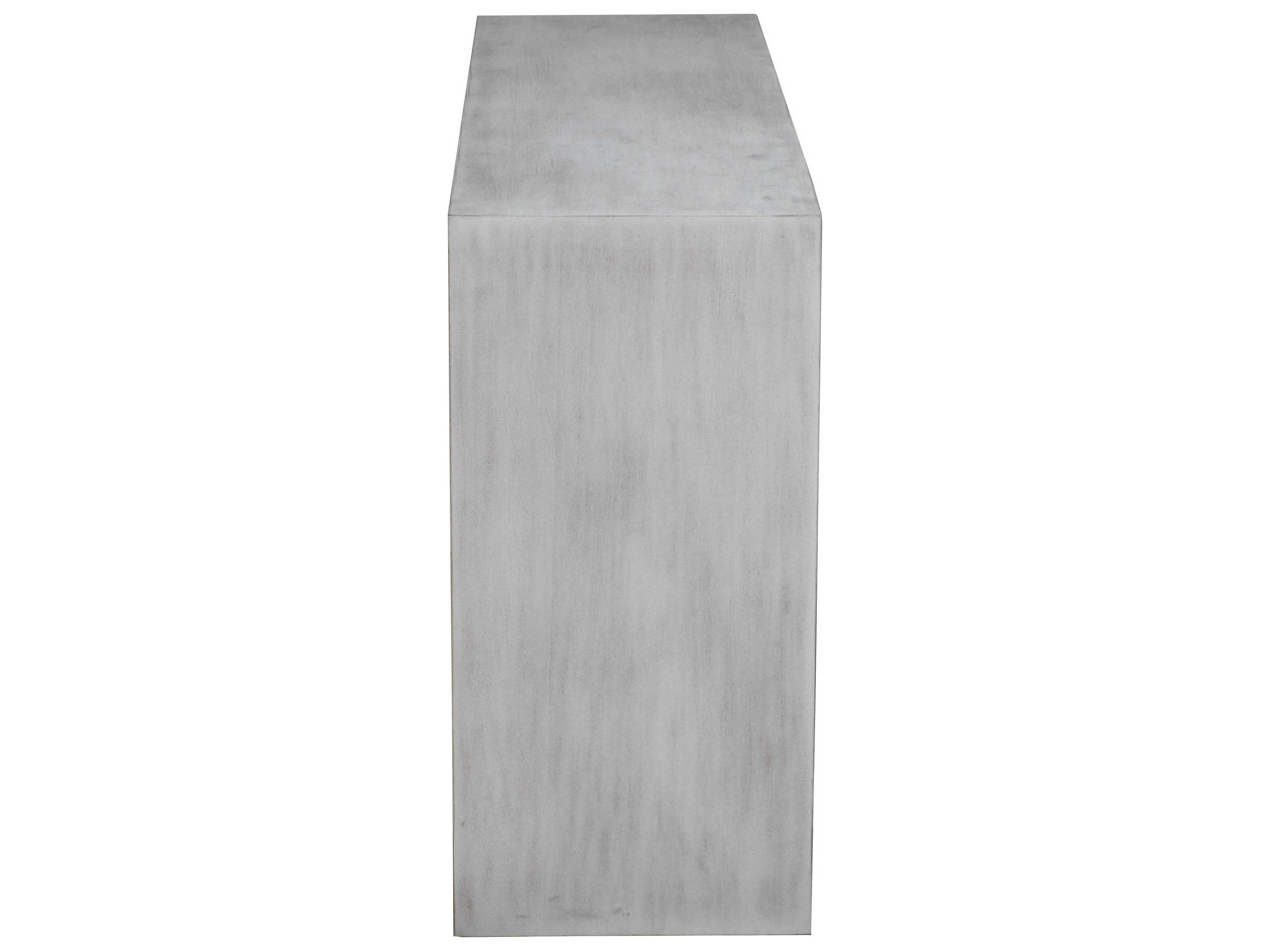 Noir Rectangular Wood White Wash Console Table