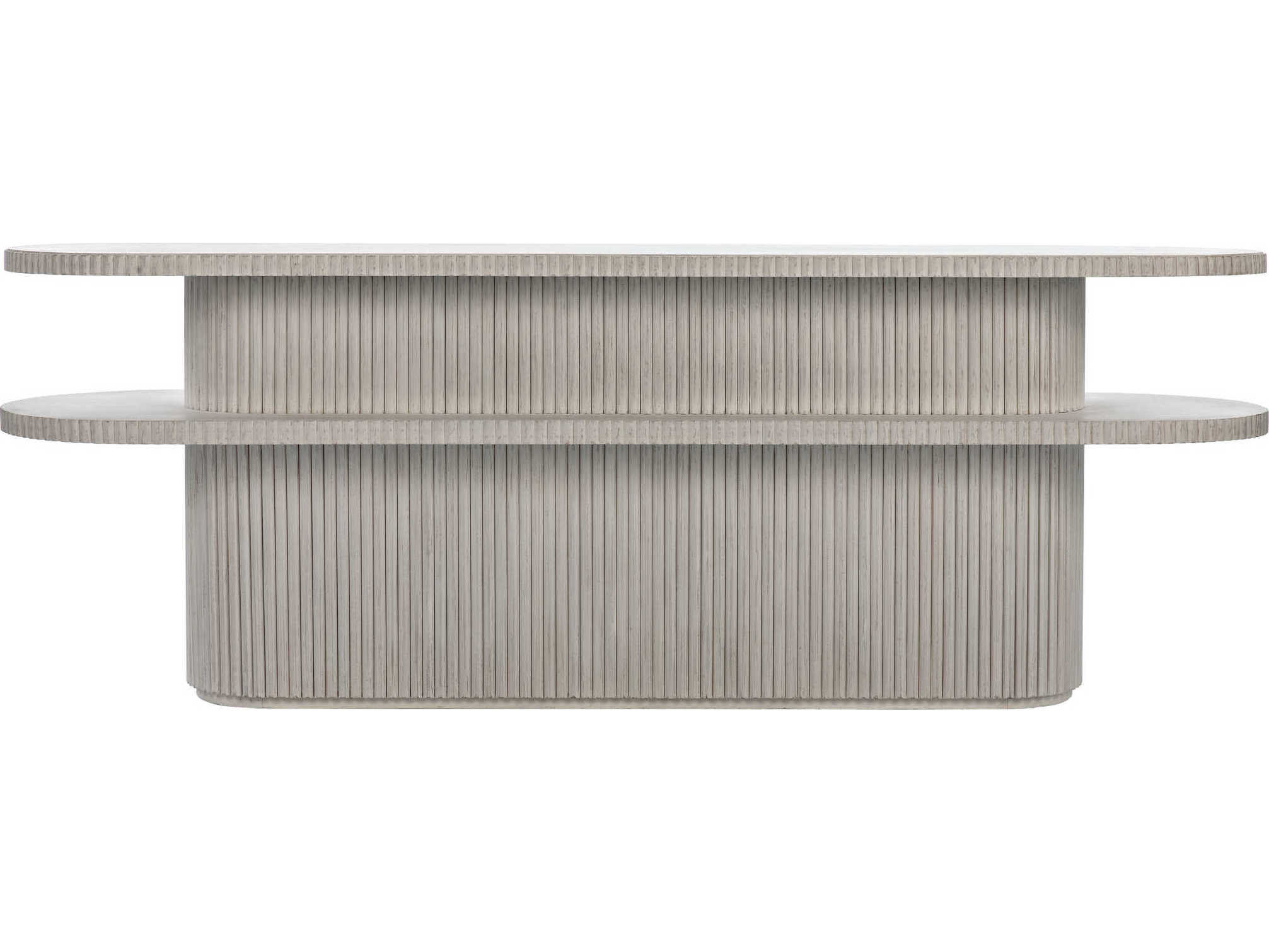 Noir Oval Wood White Wash Console Table