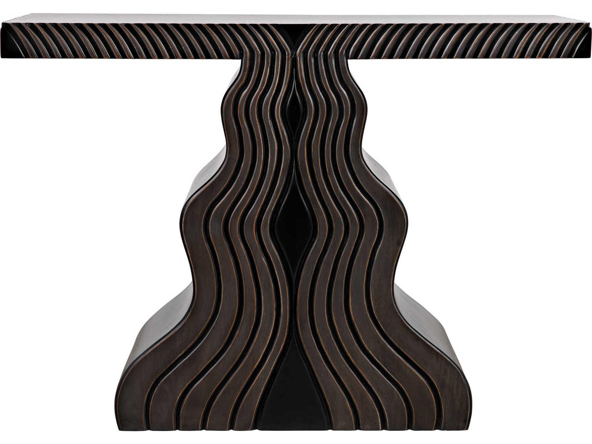 Noir Rectangular Wood Pale Console Table