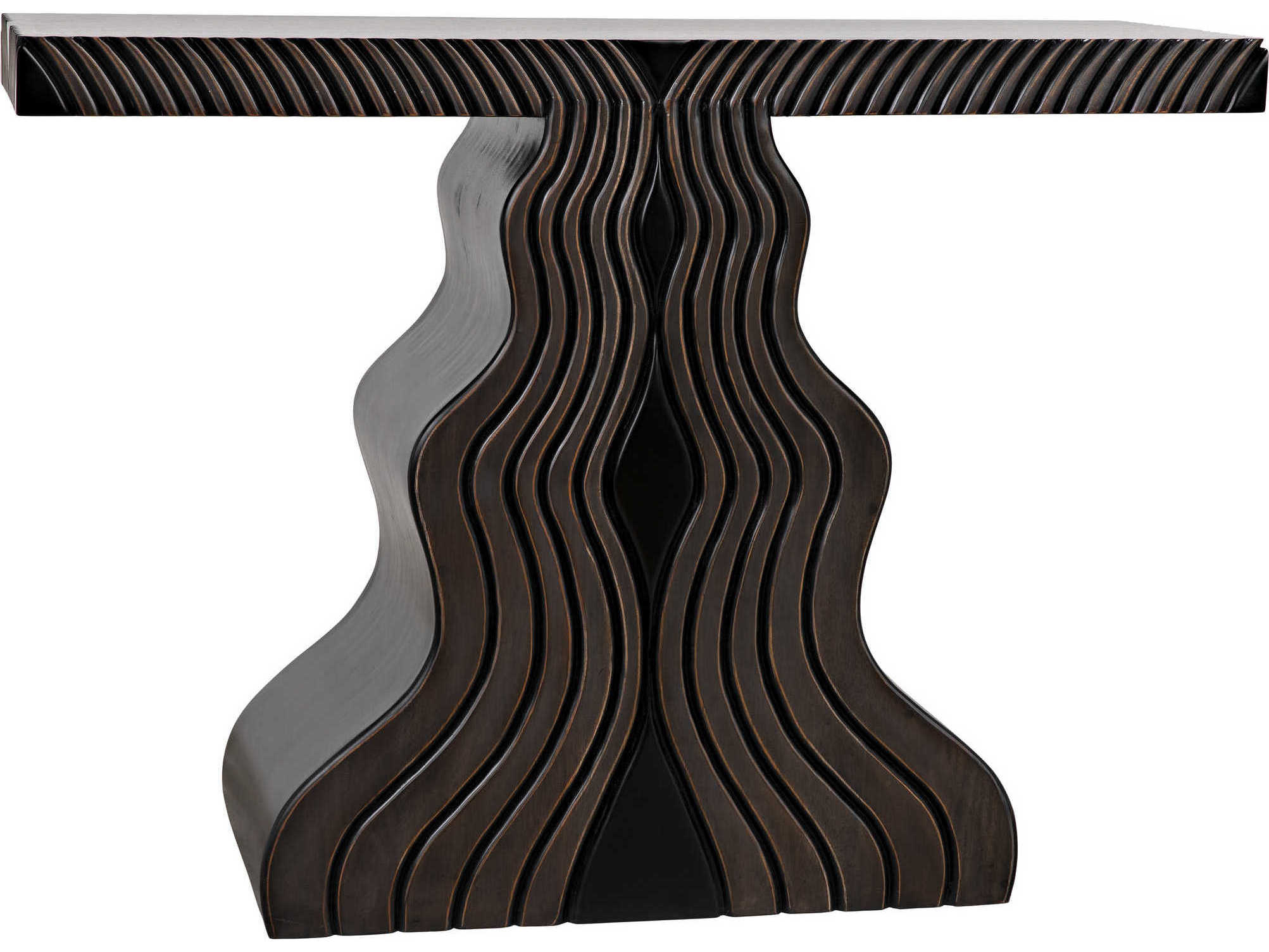 Noir Rectangular Wood Pale Console Table