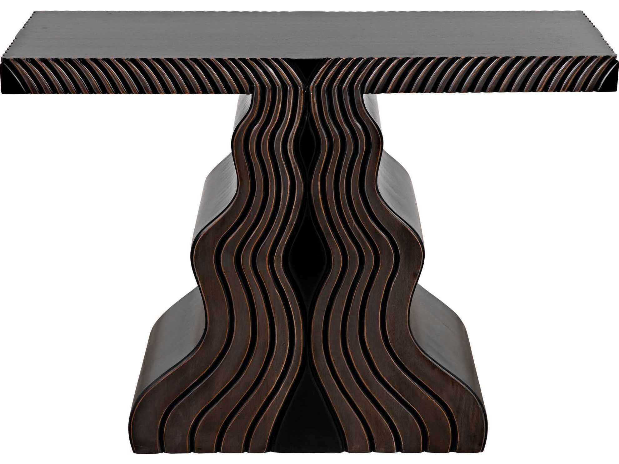 Noir Rectangular Wood Pale Console Table