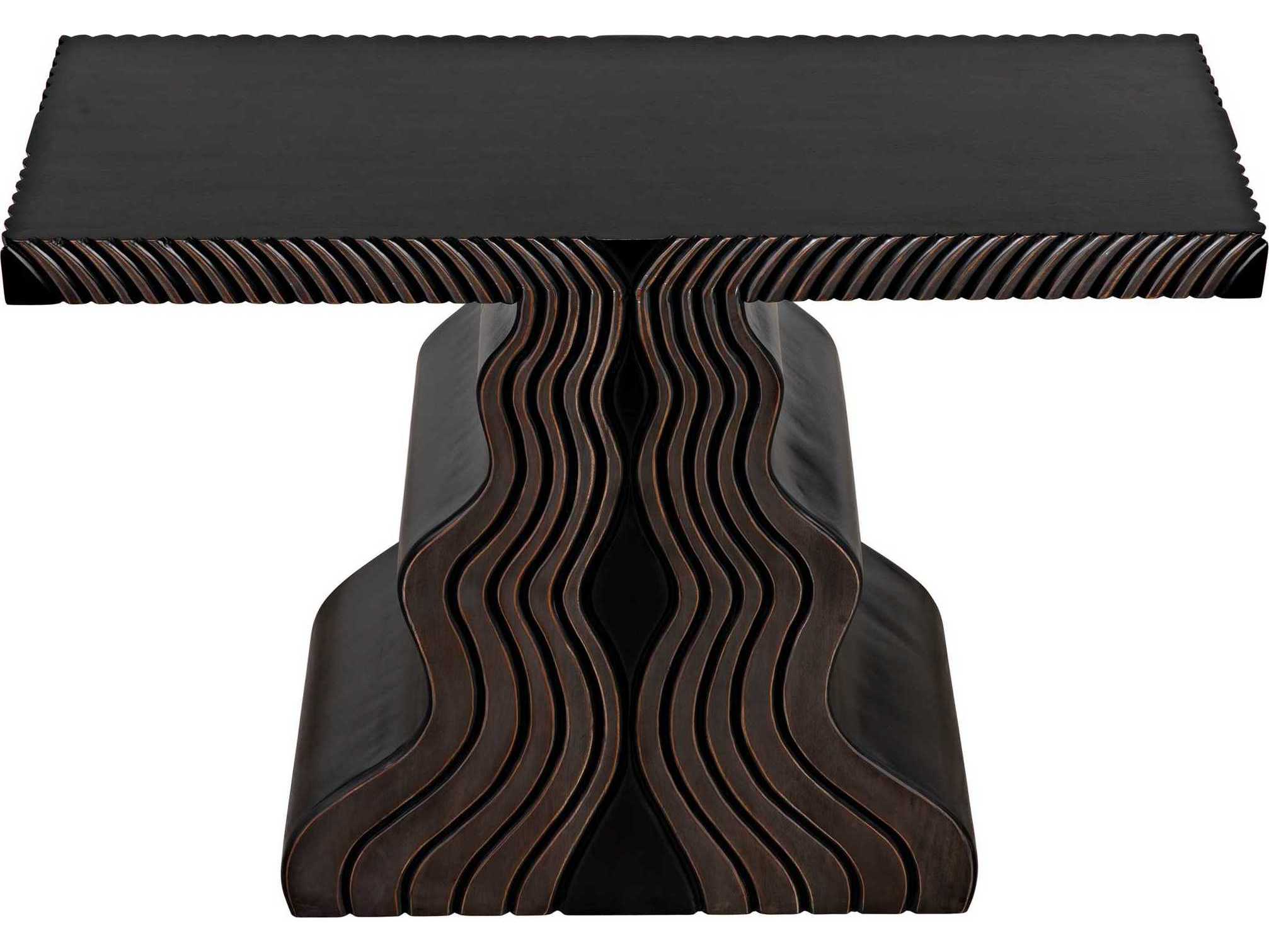 Noir Rectangular Wood Pale Console Table