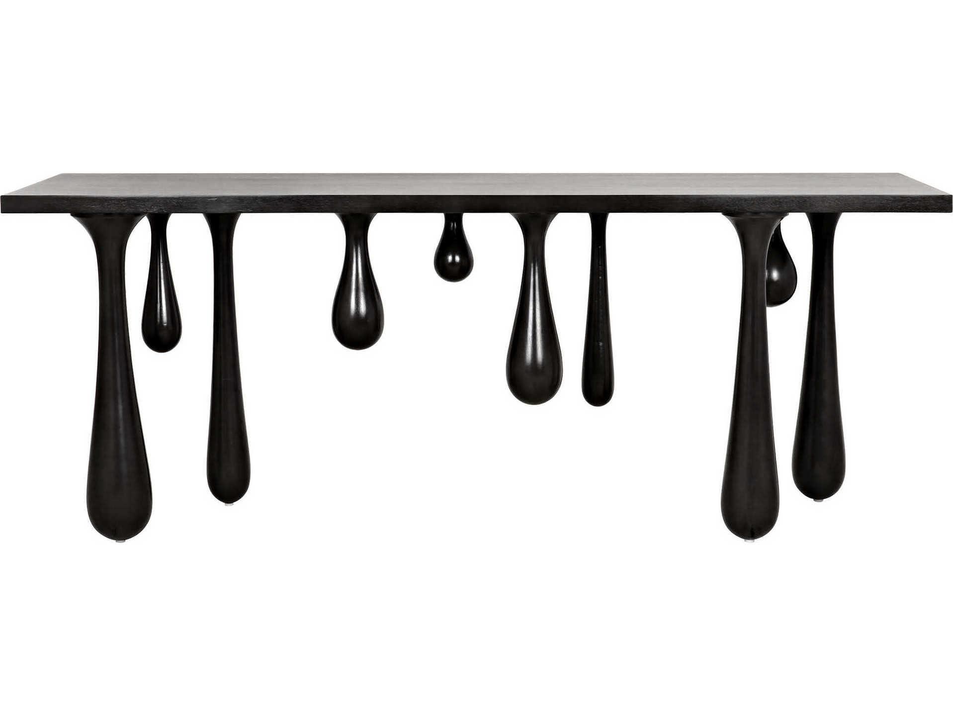 Noir Rectangular Wood Pale Console Table