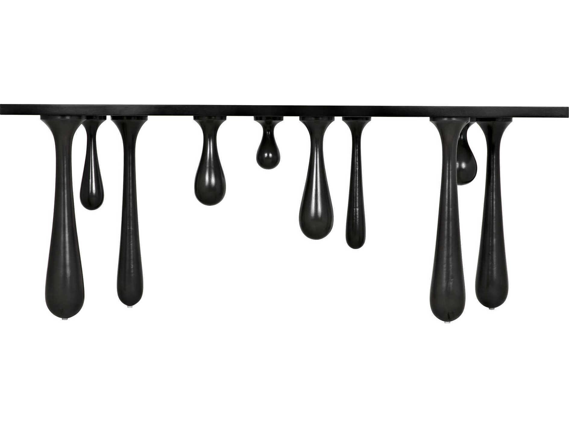 Noir Rectangular Wood Pale Console Table