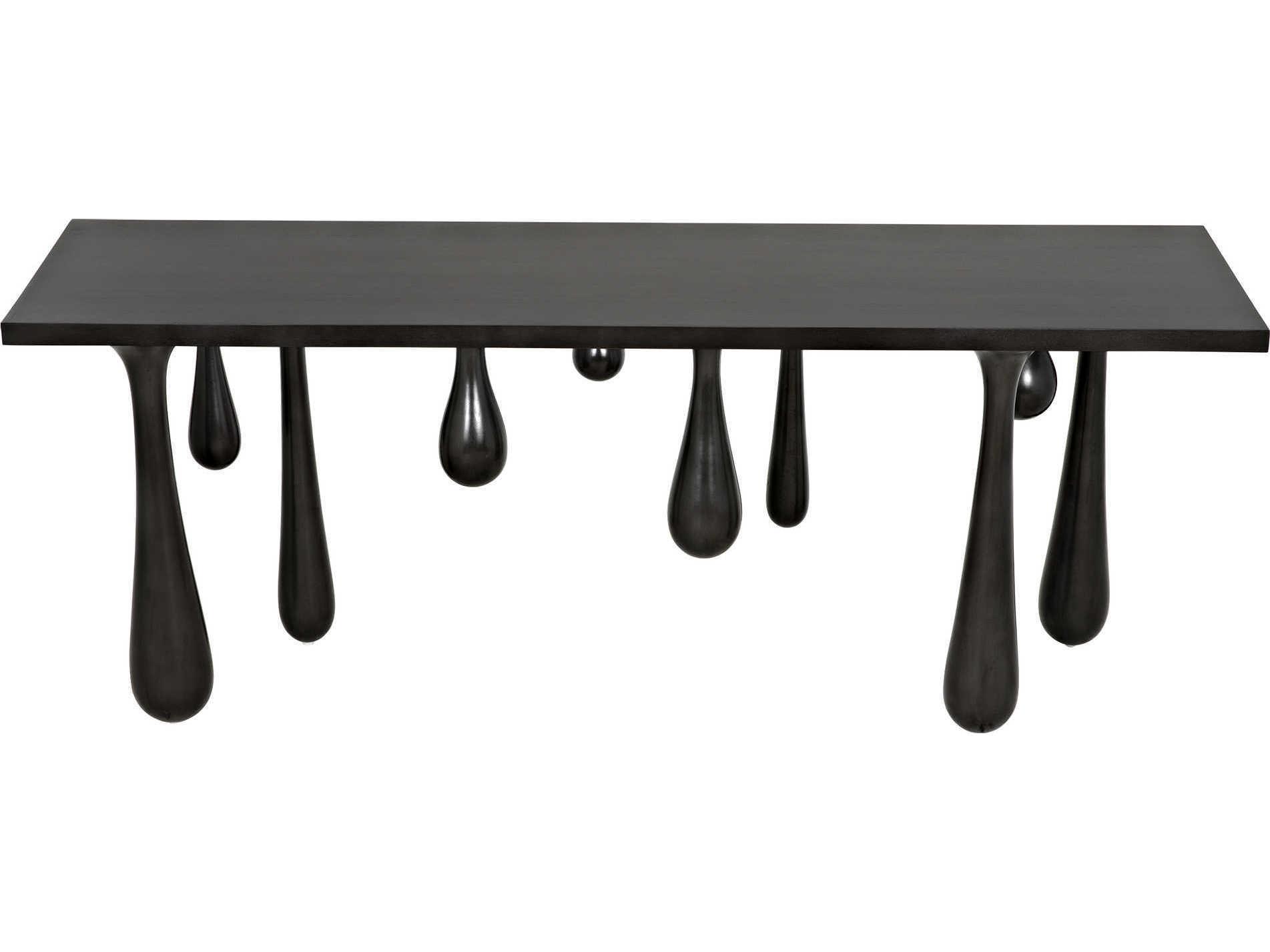 Noir Rectangular Wood Pale Console Table
