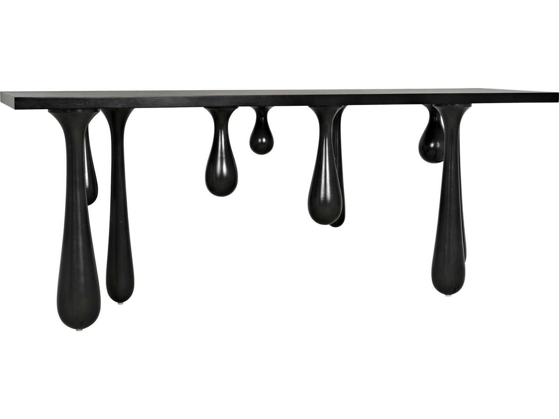 Noir Rectangular Wood Pale Console Table