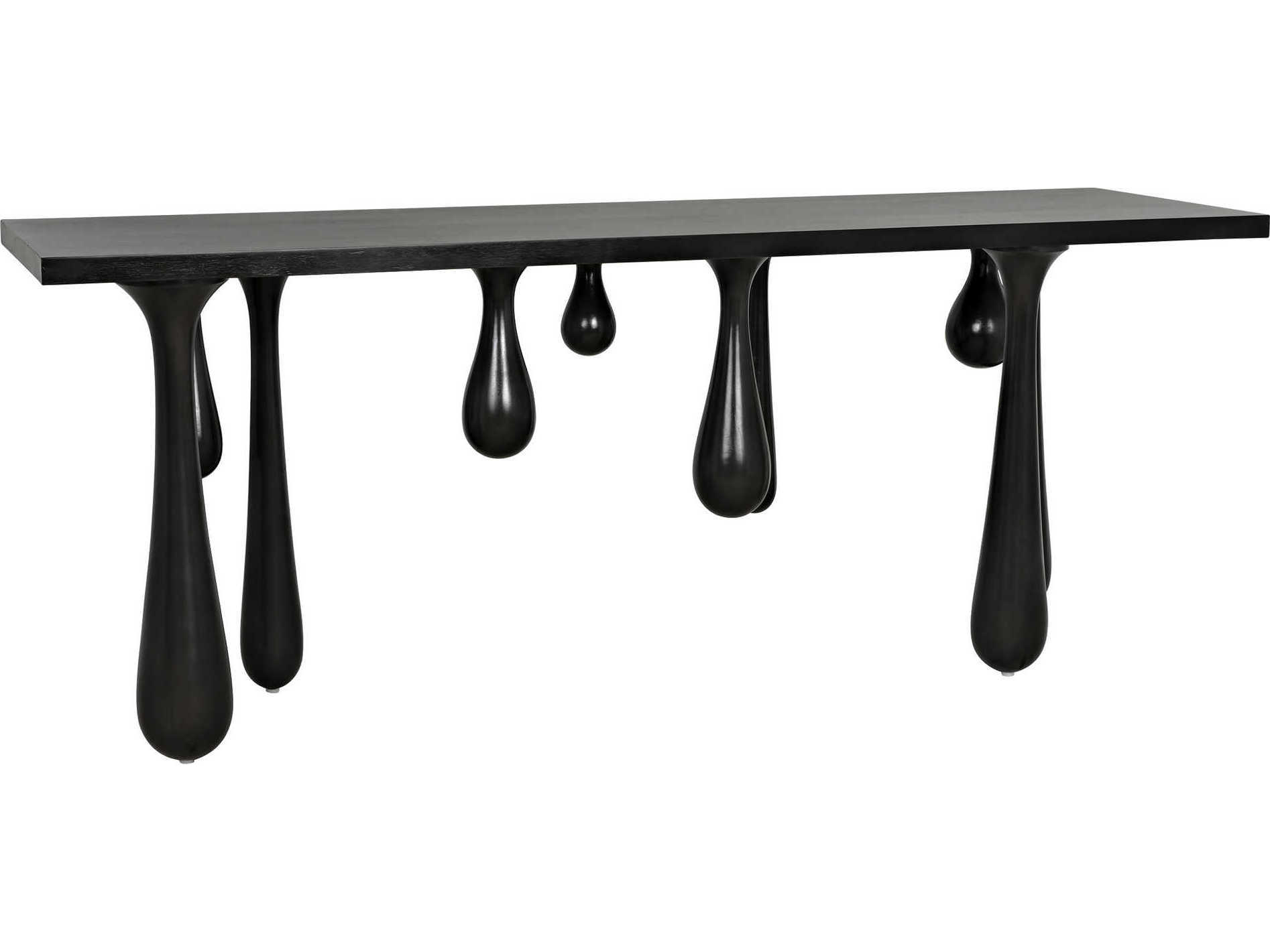Noir Rectangular Wood Pale Console Table