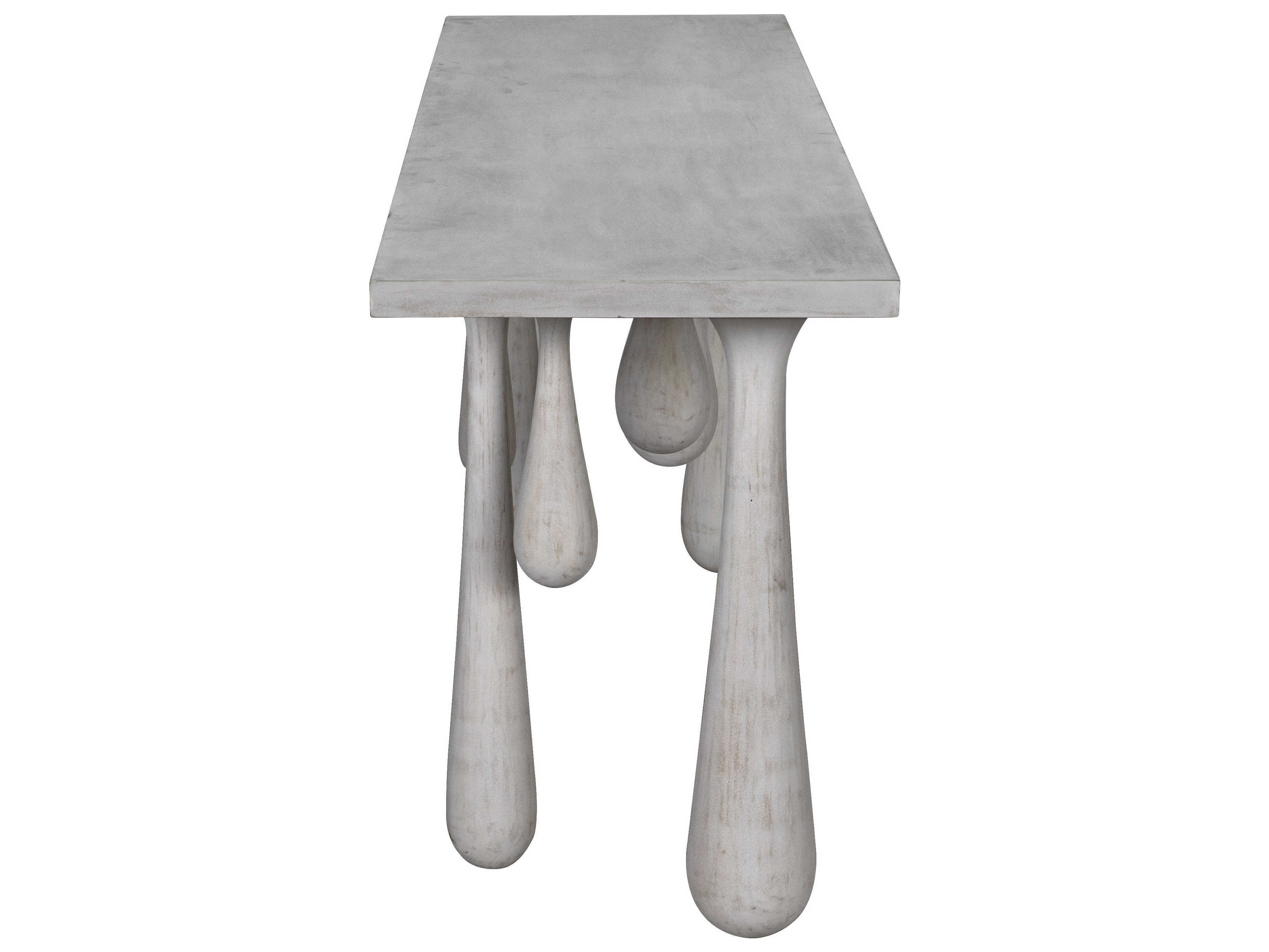 Noir Drop Rectangular Wood White Wash Console Table