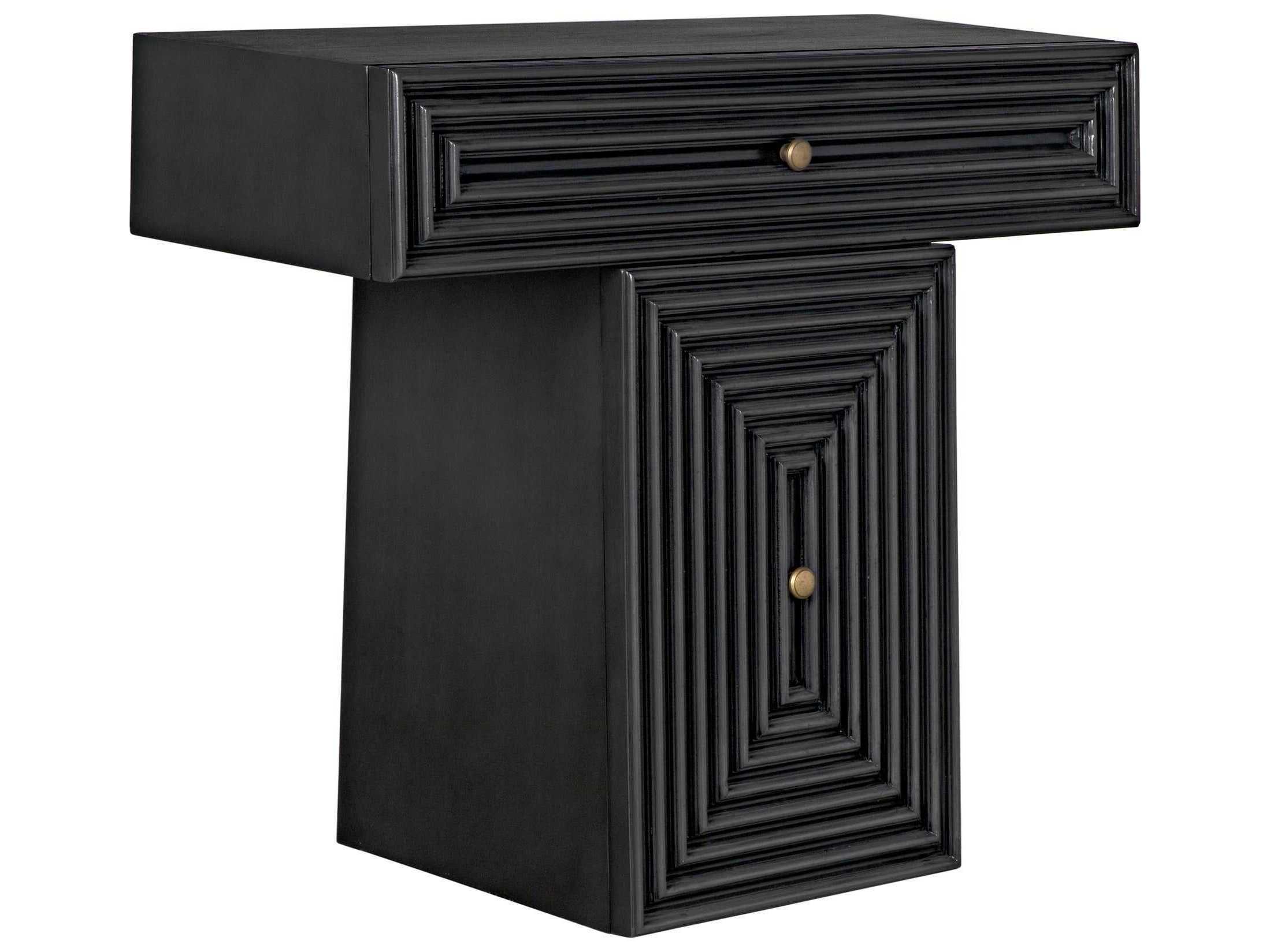 Noir Rectangular Wood Pale Console Table
