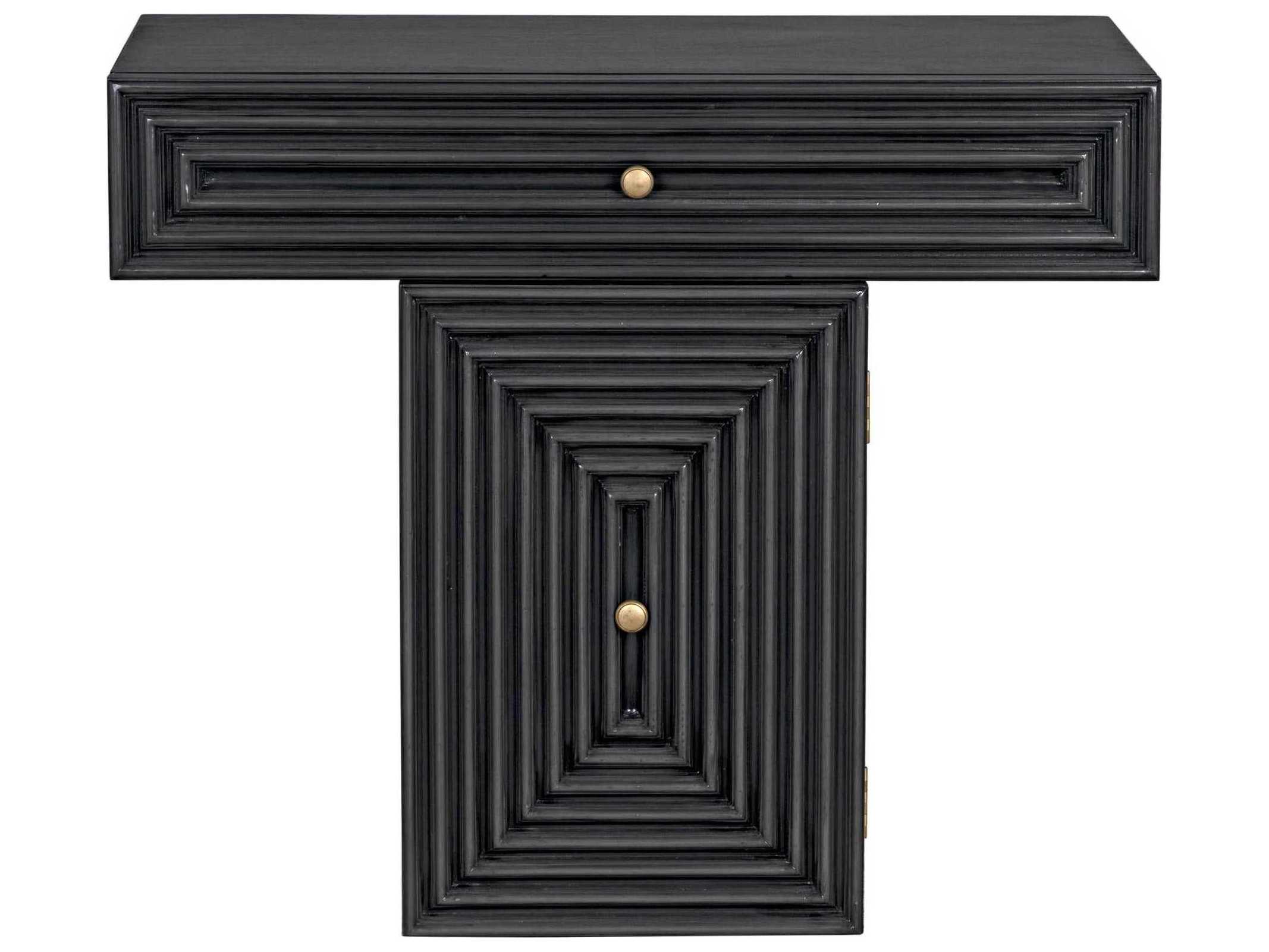 Noir Rectangular Wood Pale Console Table