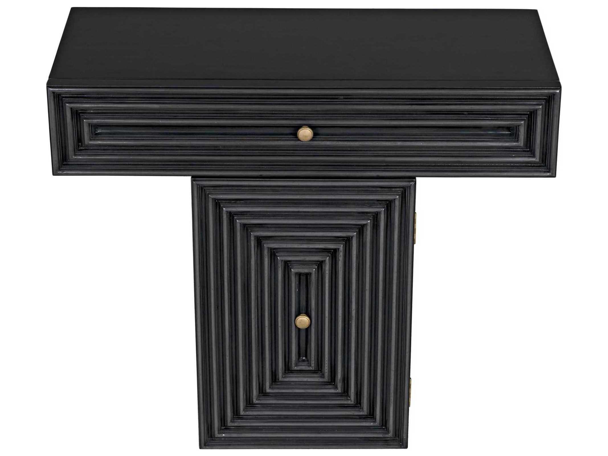 Noir Rectangular Wood Pale Console Table