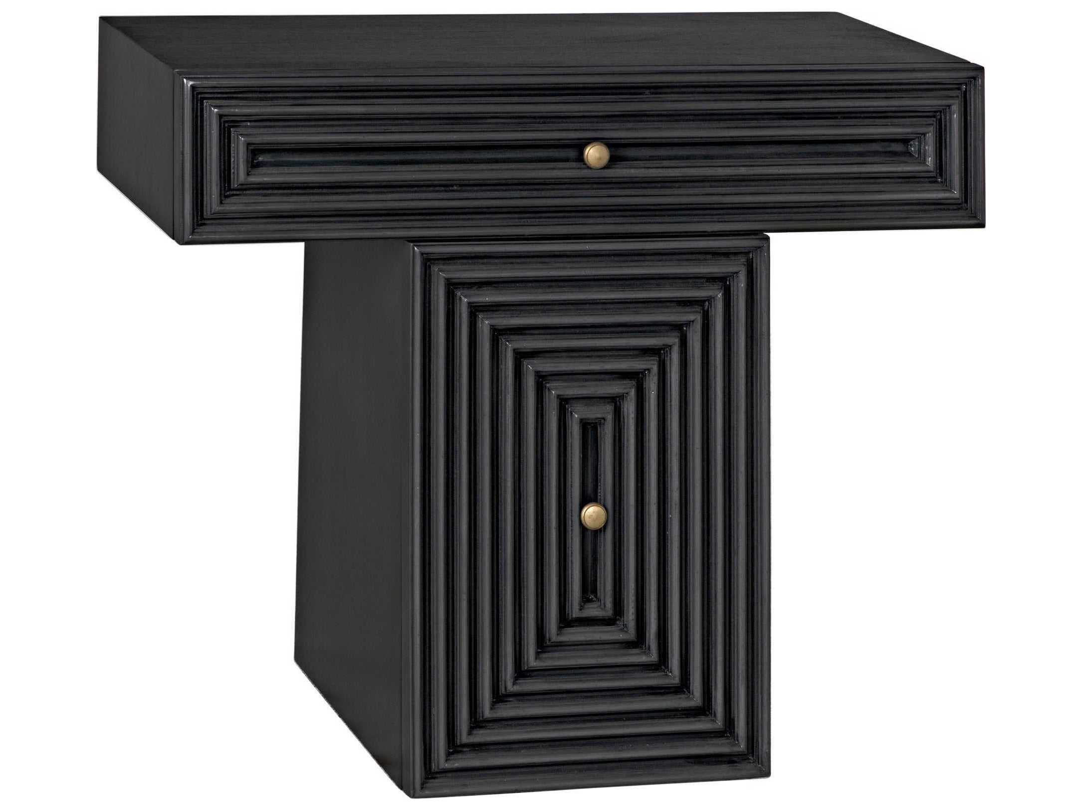 Noir Rectangular Wood Pale Console Table