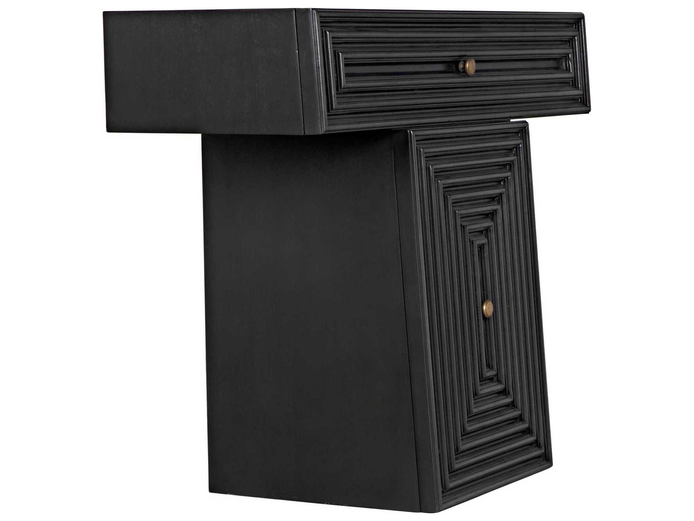 Noir Rectangular Wood Pale Console Table