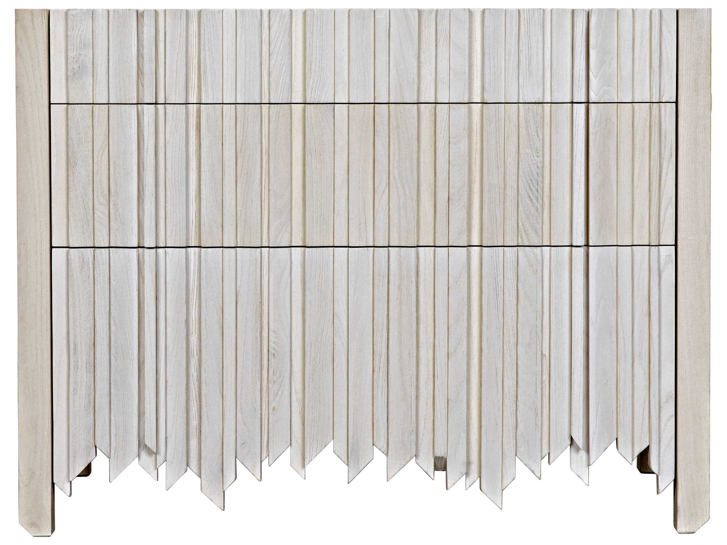 Noir Bleached Elm Brown Ash Wood Accent Chest