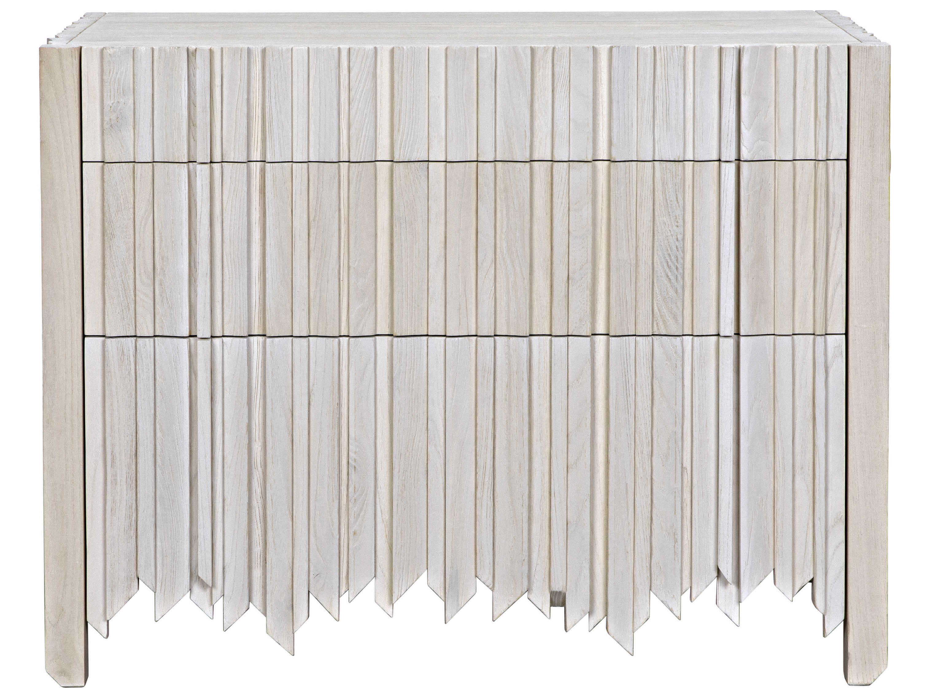 Noir Bleached Elm Brown Ash Wood Accent Chest