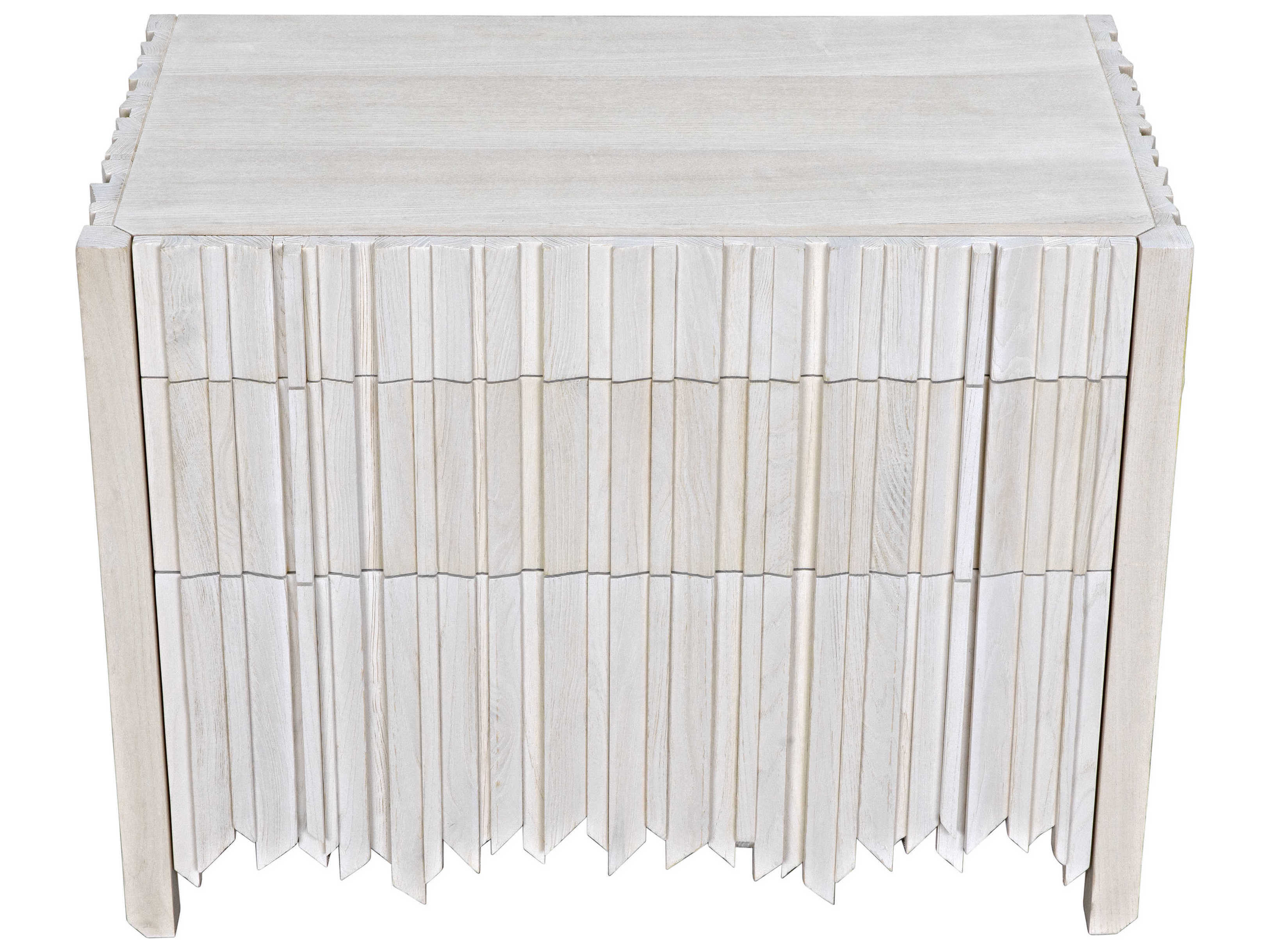 Noir Bleached Elm Brown Ash Wood Accent Chest