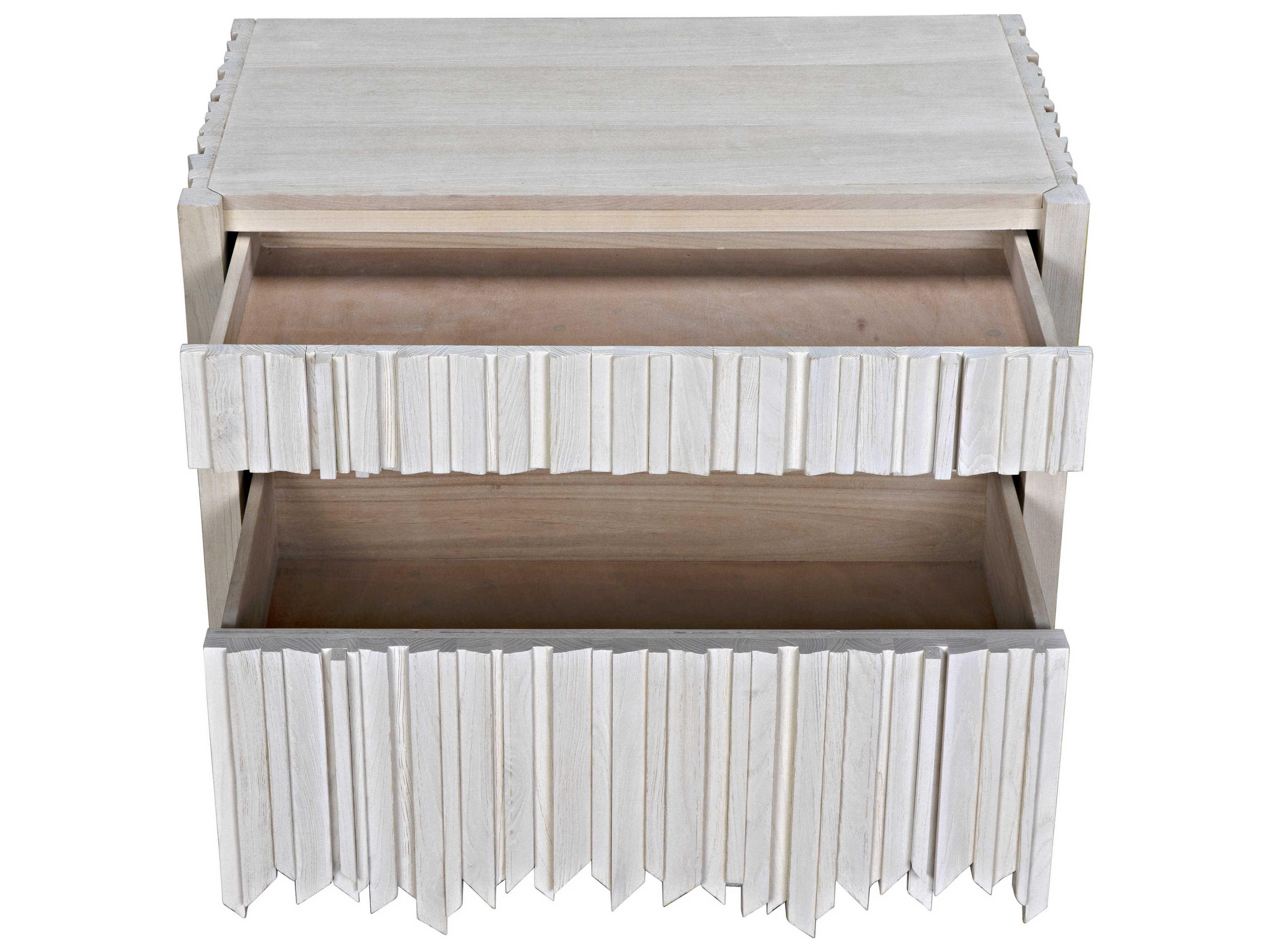 Noir Bleached Elm Brown Ash Wood Accent Chest