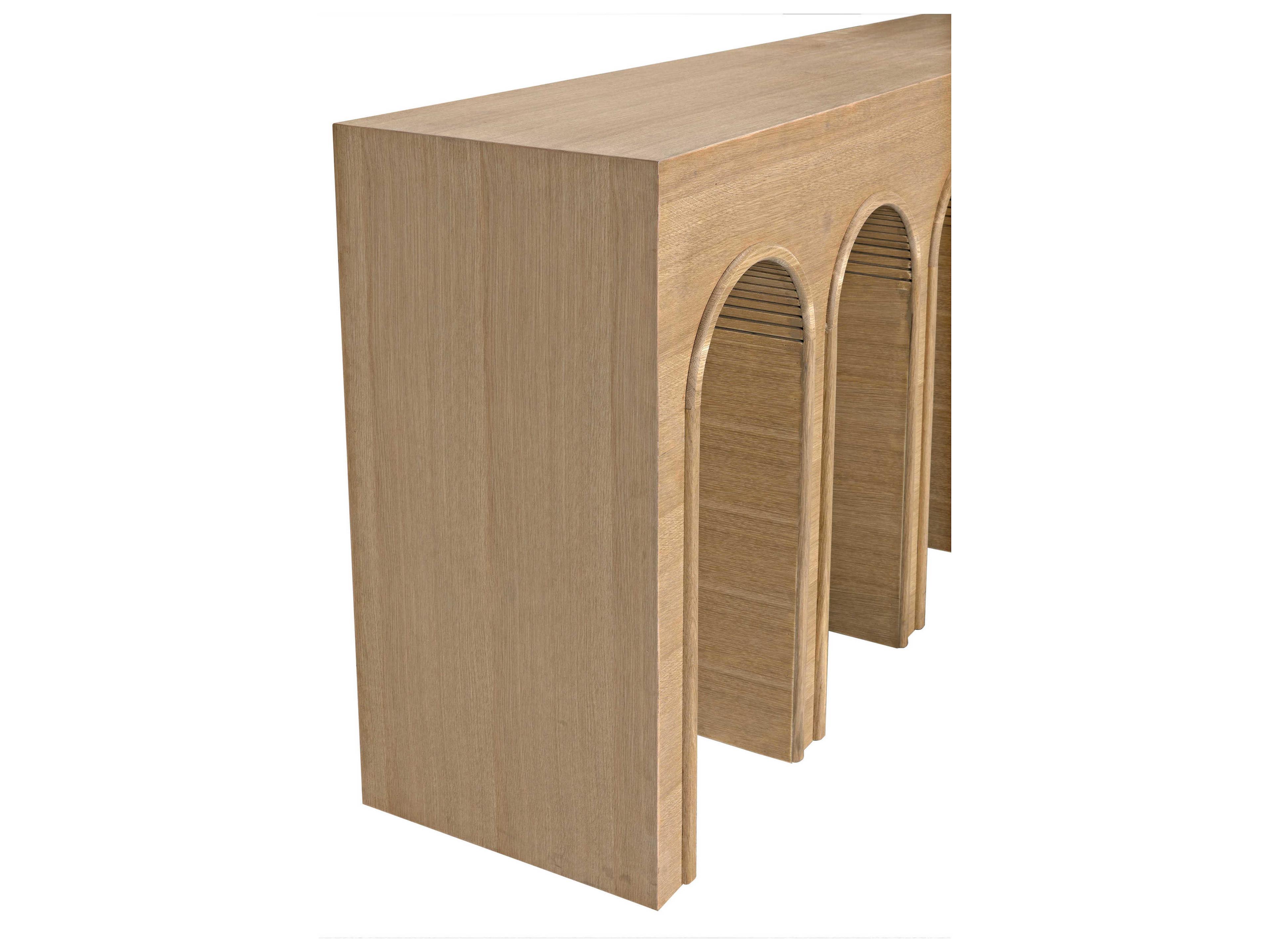 Noir Enzo Rectangular Wood Clear Coat Flat Console Table