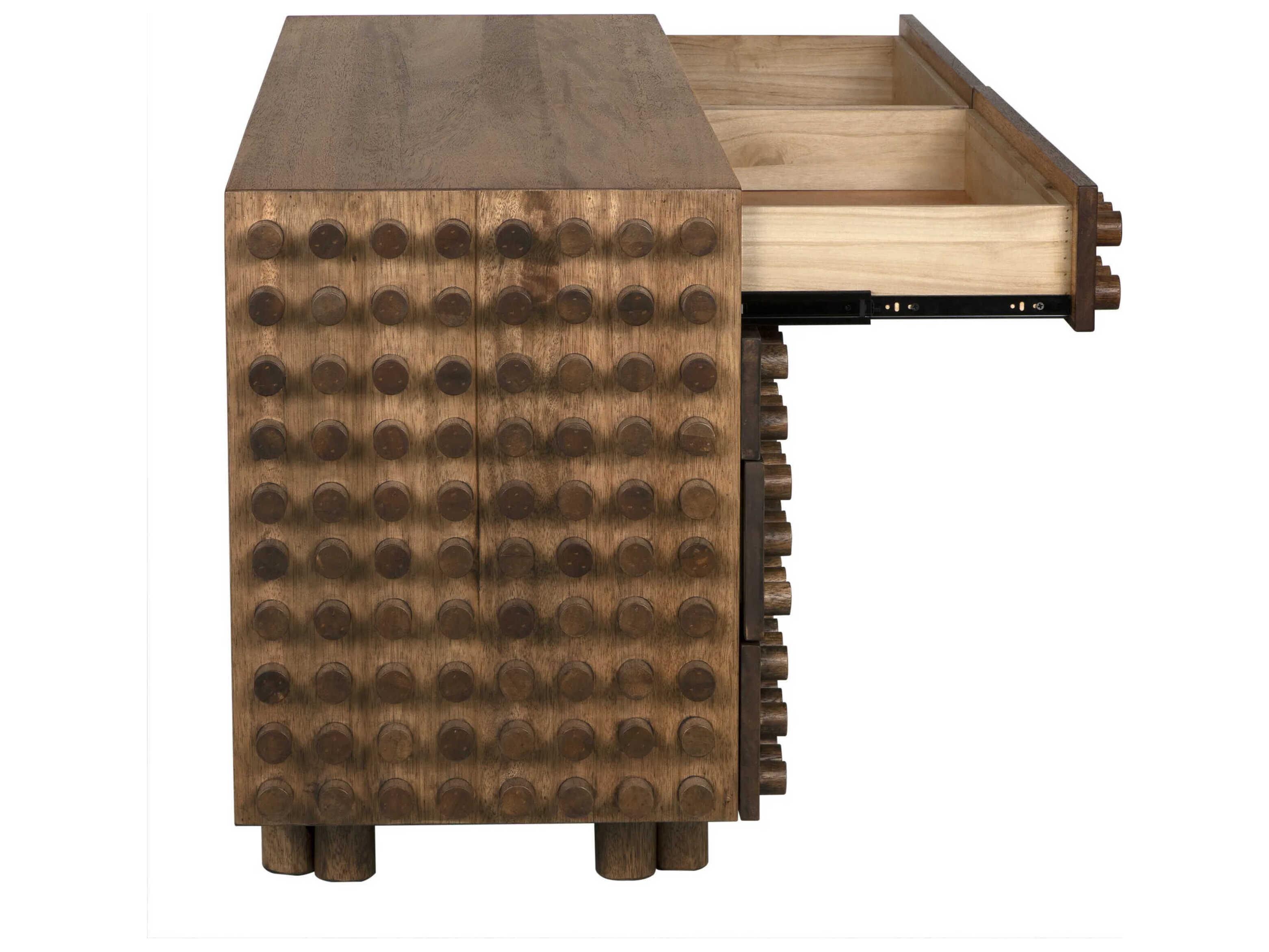 Noir Haruko 72" Walnut Wood Dark Sideboard