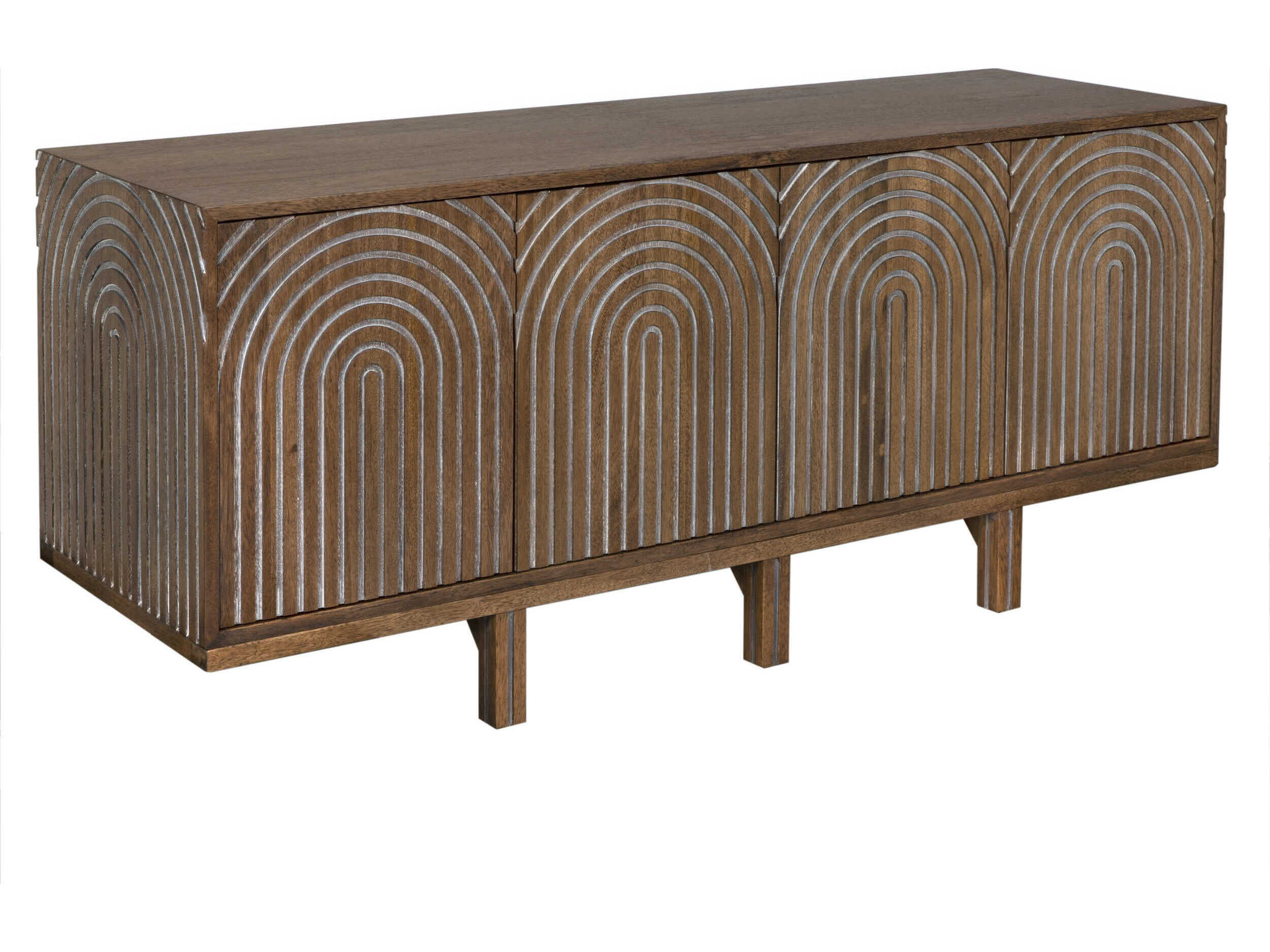 Noir Ryder 72" Walnut Wood Dark Sideboard