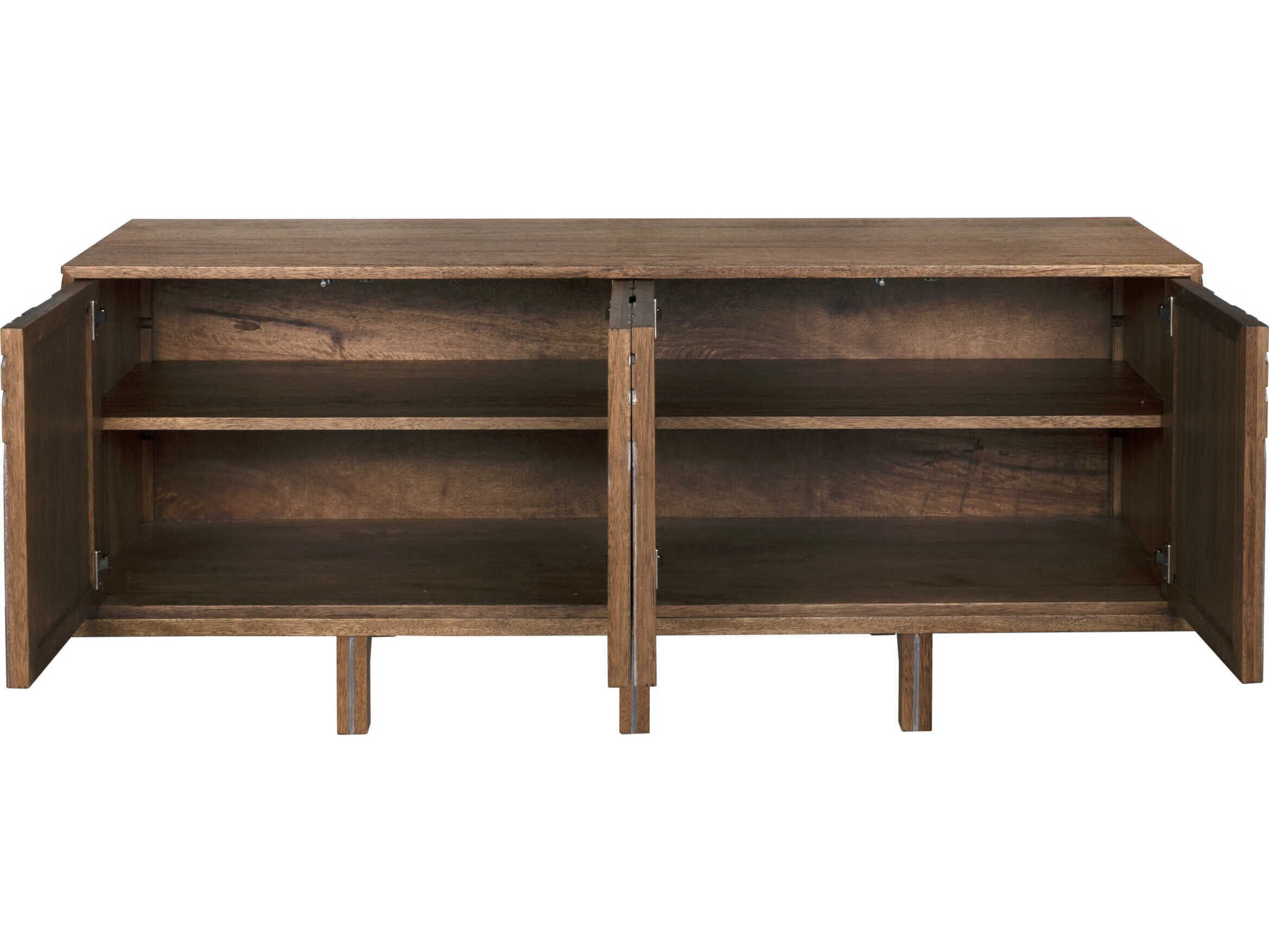 Noir Ryder 72" Walnut Wood Dark Sideboard