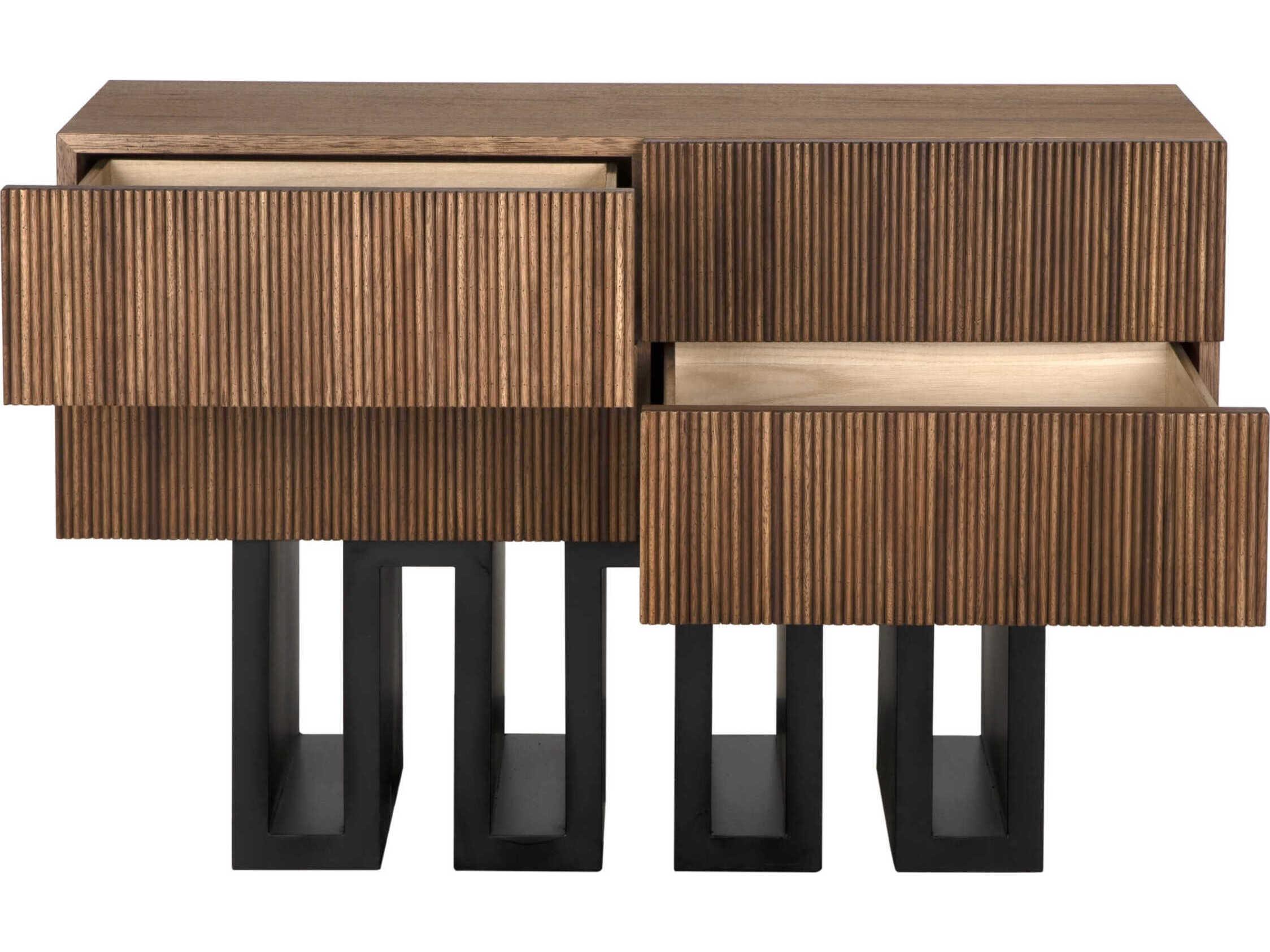 Noir Nova 46" Walnut Wood Dark With Matte Black Sideboard