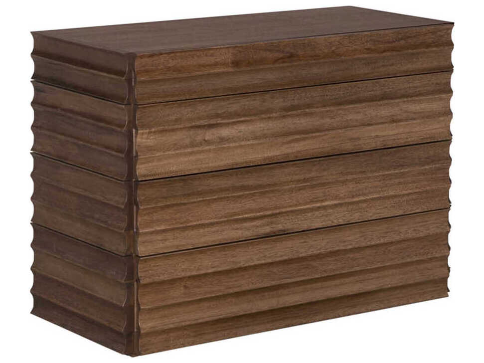 Noir Pacelli Dark Walnut Brown Wood Accent Chest