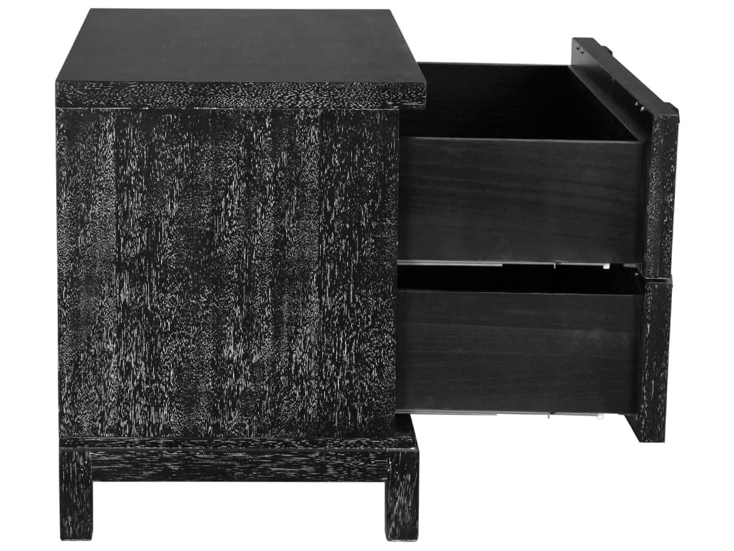 Noir Musashi 3-Drawers Walnut Wood Double Dresser
