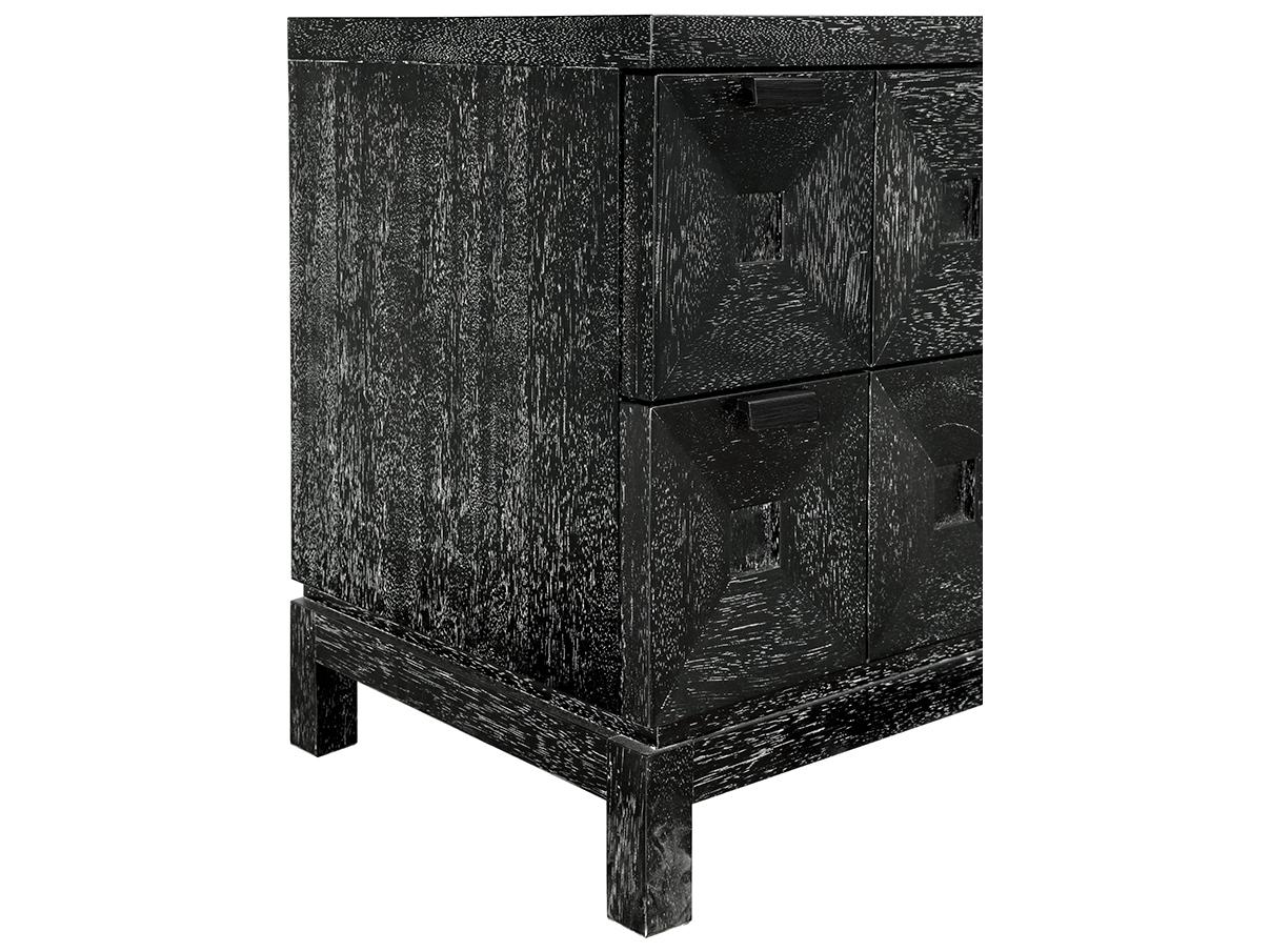Noir Musashi 3-Drawers Walnut Wood Double Dresser