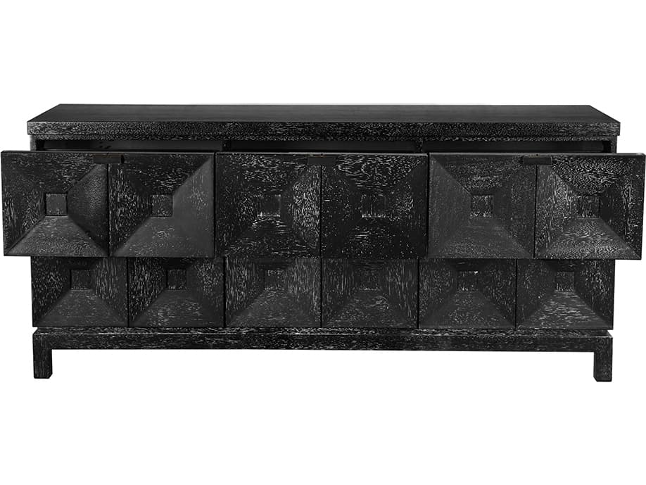 Noir Musashi 6-Drawers Walnut Wood Double Dresser