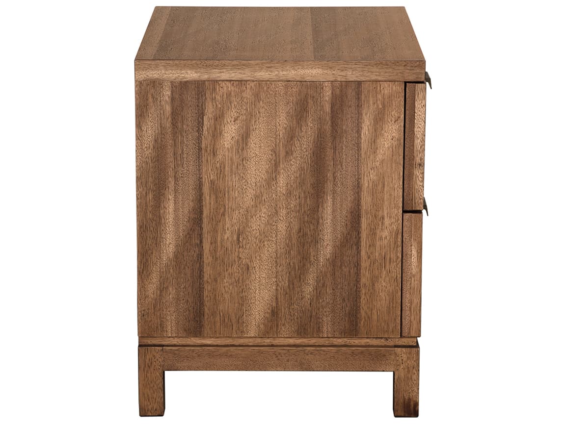 Noir Musashi 2-Drawers Brown Walnut Wood Nightstand