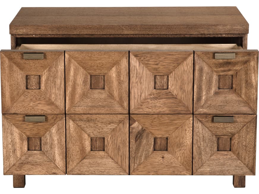 Noir Musashi 3-Drawers Brown Walnut Wood Dresser