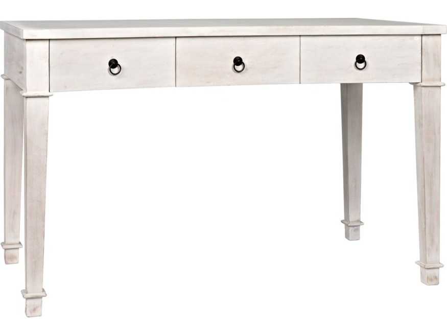 Noir White Wash Mahogany Wood Secretary Desk