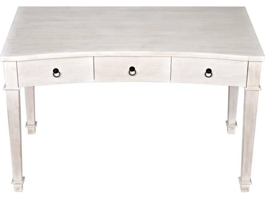 Noir White Wash Mahogany Wood Secretary Desk