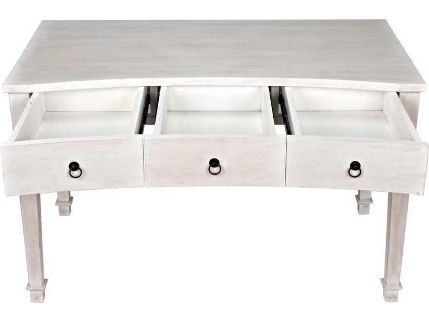 Noir White Wash Mahogany Wood Secretary Desk