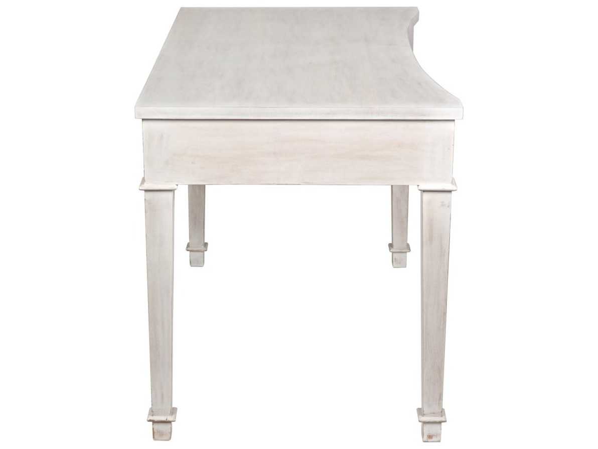Noir White Wash Mahogany Wood Secretary Desk