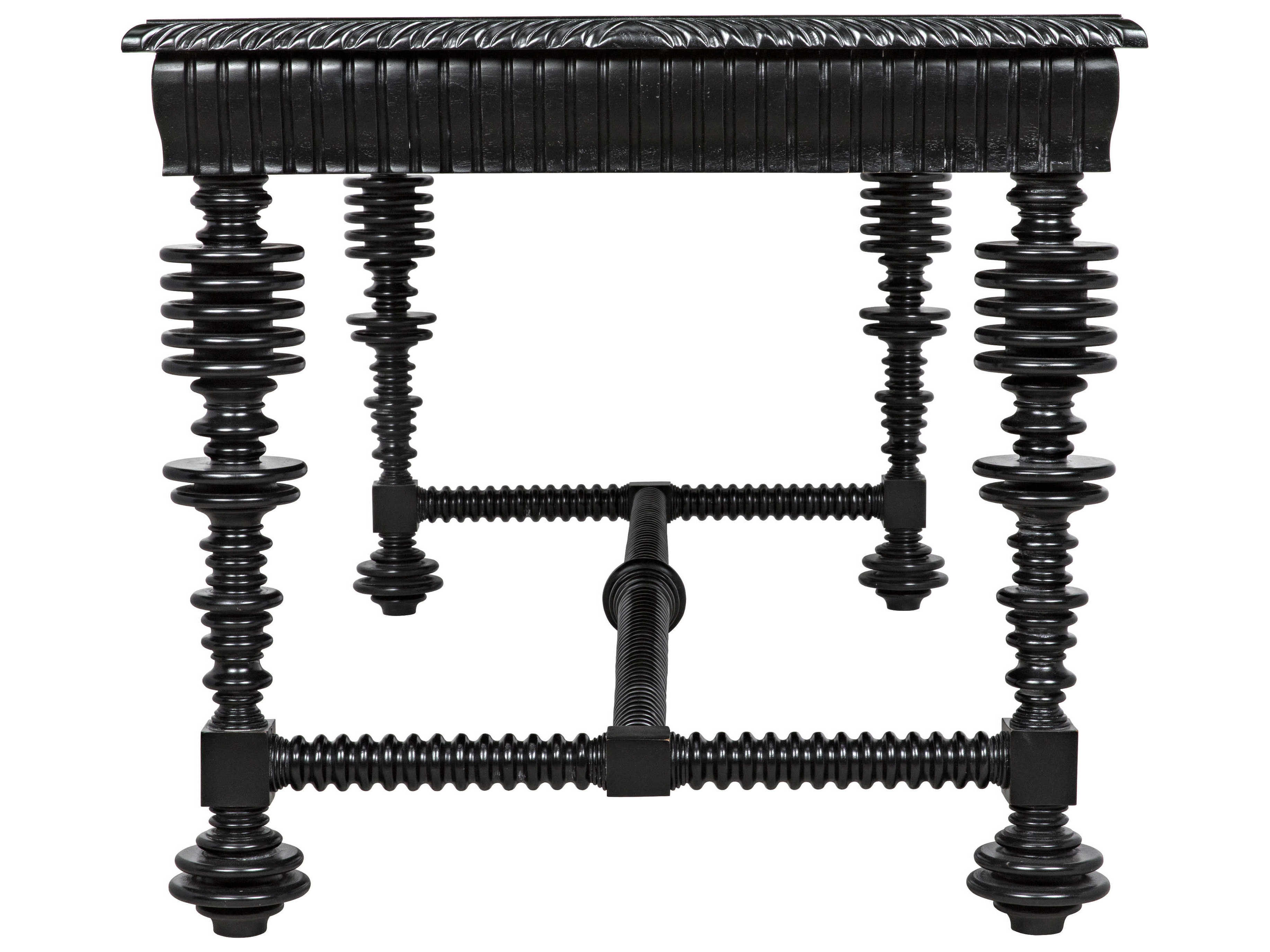 Noir Office Essentials Hand Rubbed Black Mahogany Wood Secretary Desk