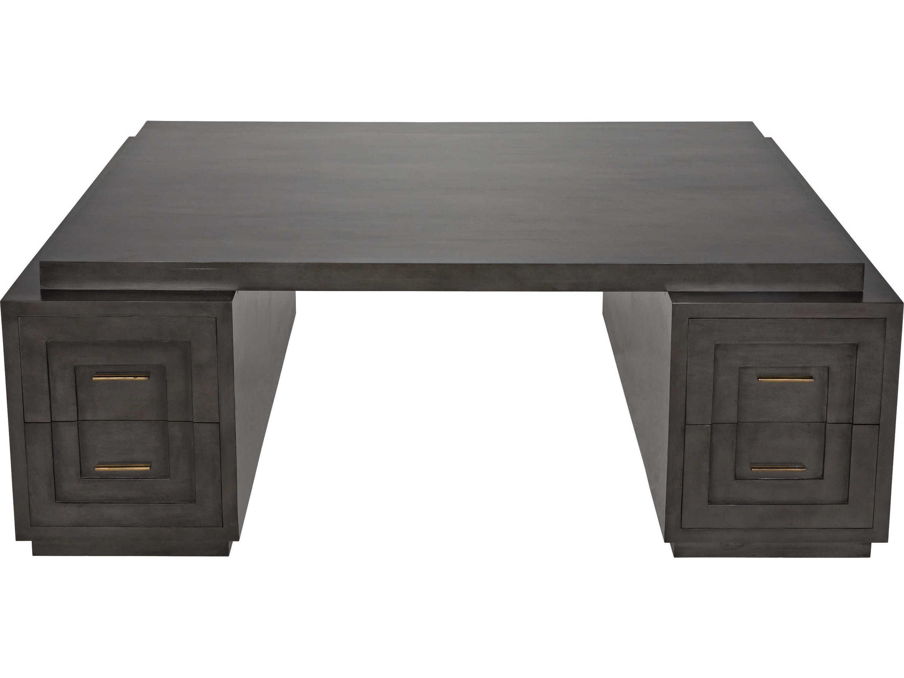 Noir Office Essentials Pale Brown Mahogany Wood Credenza Desk