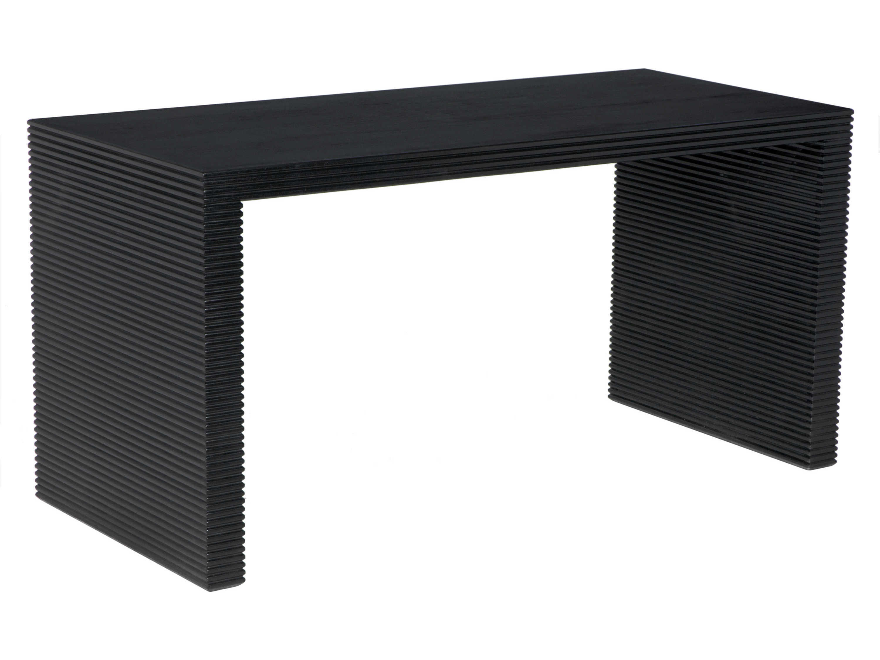 Noir Manhattan Hand Rubbed Black Mahogany Wood Computer Desk