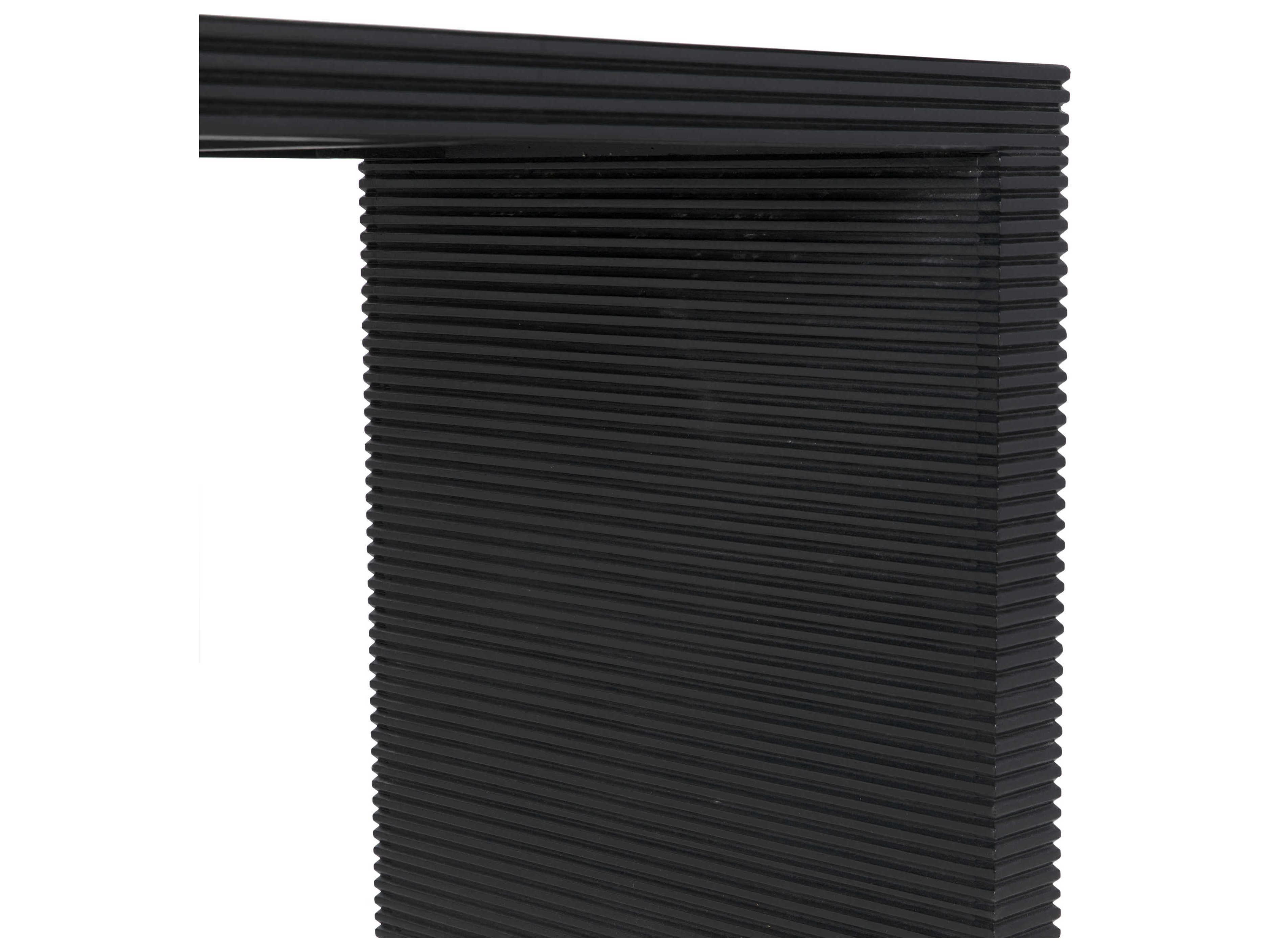 Noir Manhattan Hand Rubbed Black Mahogany Wood Computer Desk