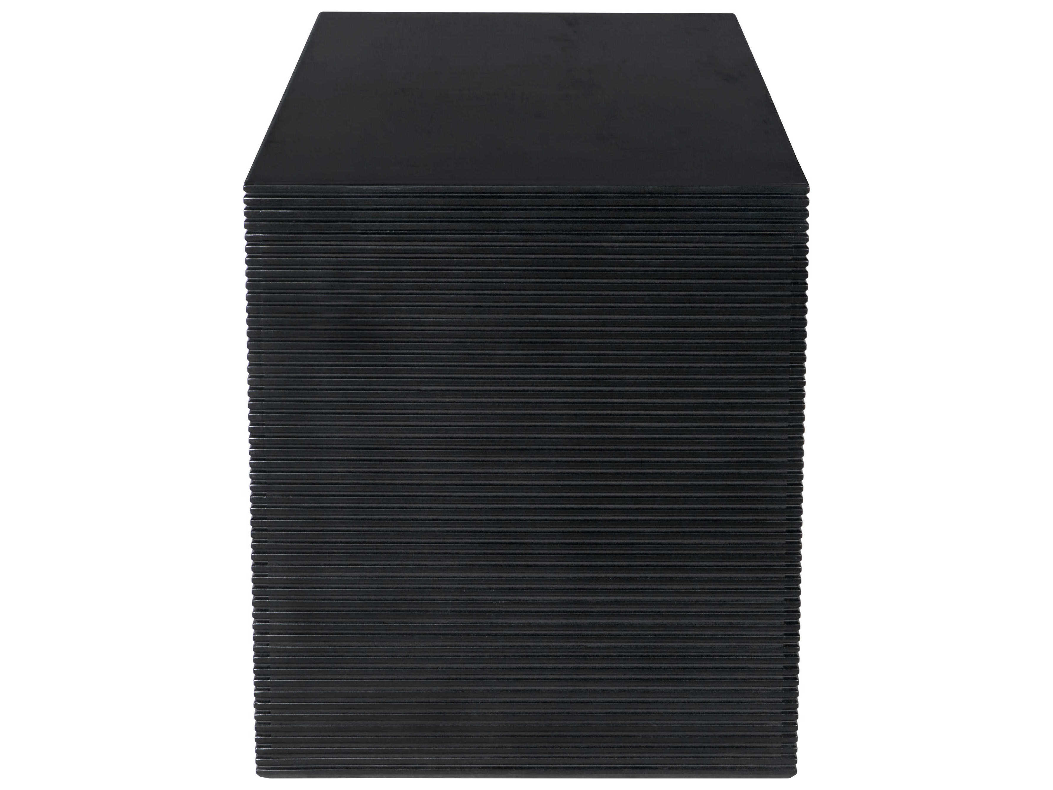 Noir Manhattan Hand Rubbed Black Mahogany Wood Computer Desk