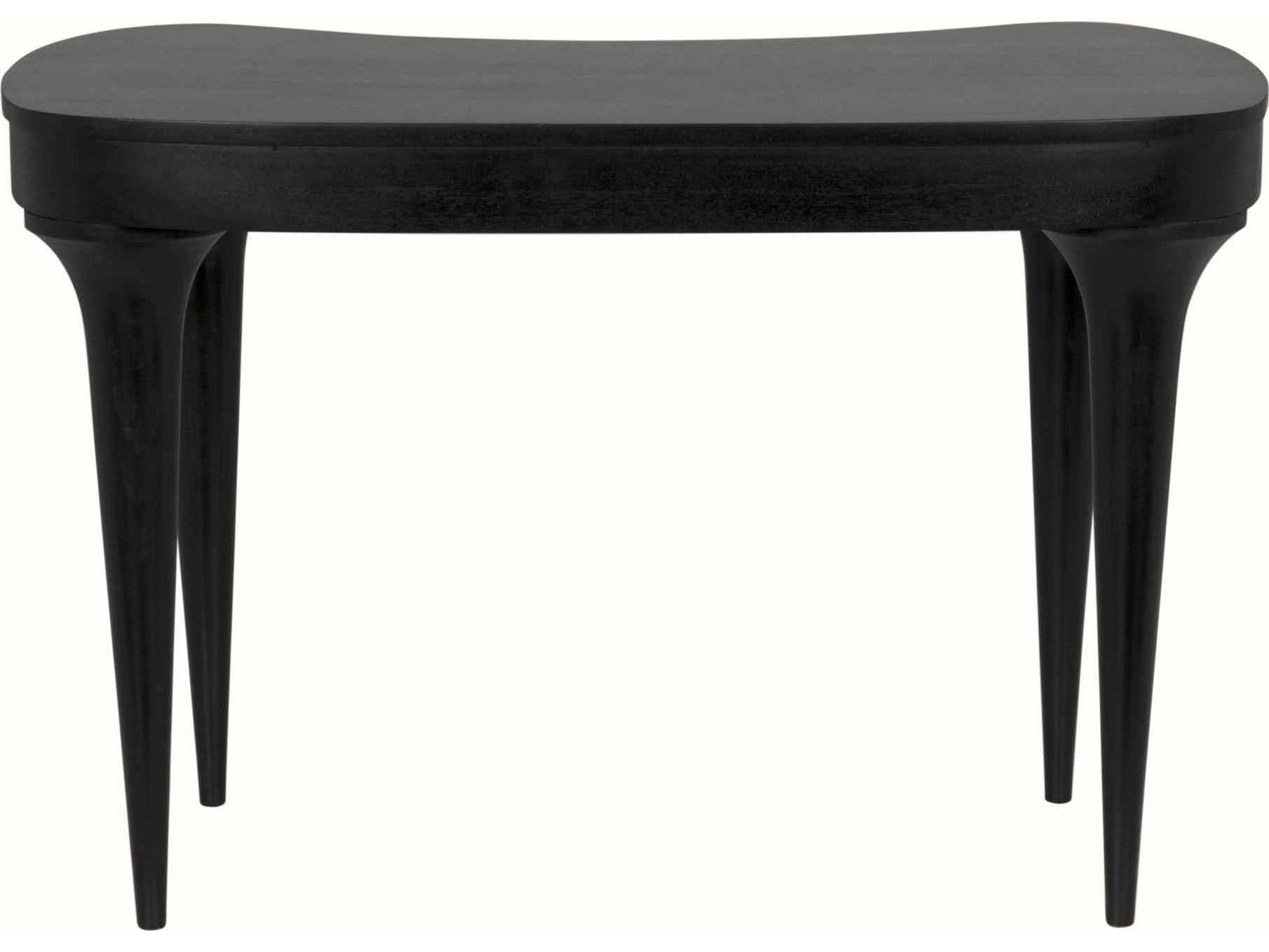 Noir Hand Rubbed Black Mahogany Wood Corner Desk