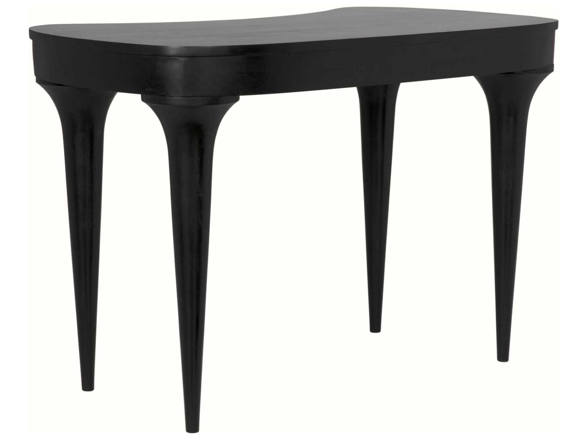 Noir Hand Rubbed Black Mahogany Wood Corner Desk