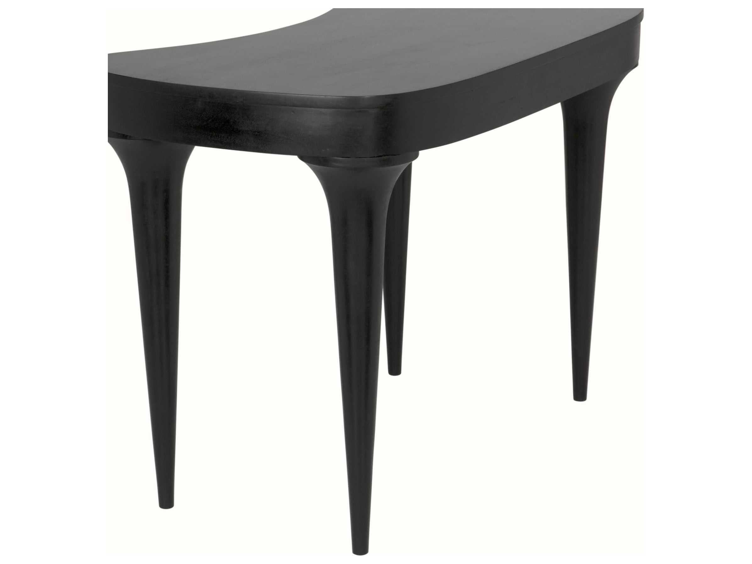 Noir Hand Rubbed Black Mahogany Wood Corner Desk